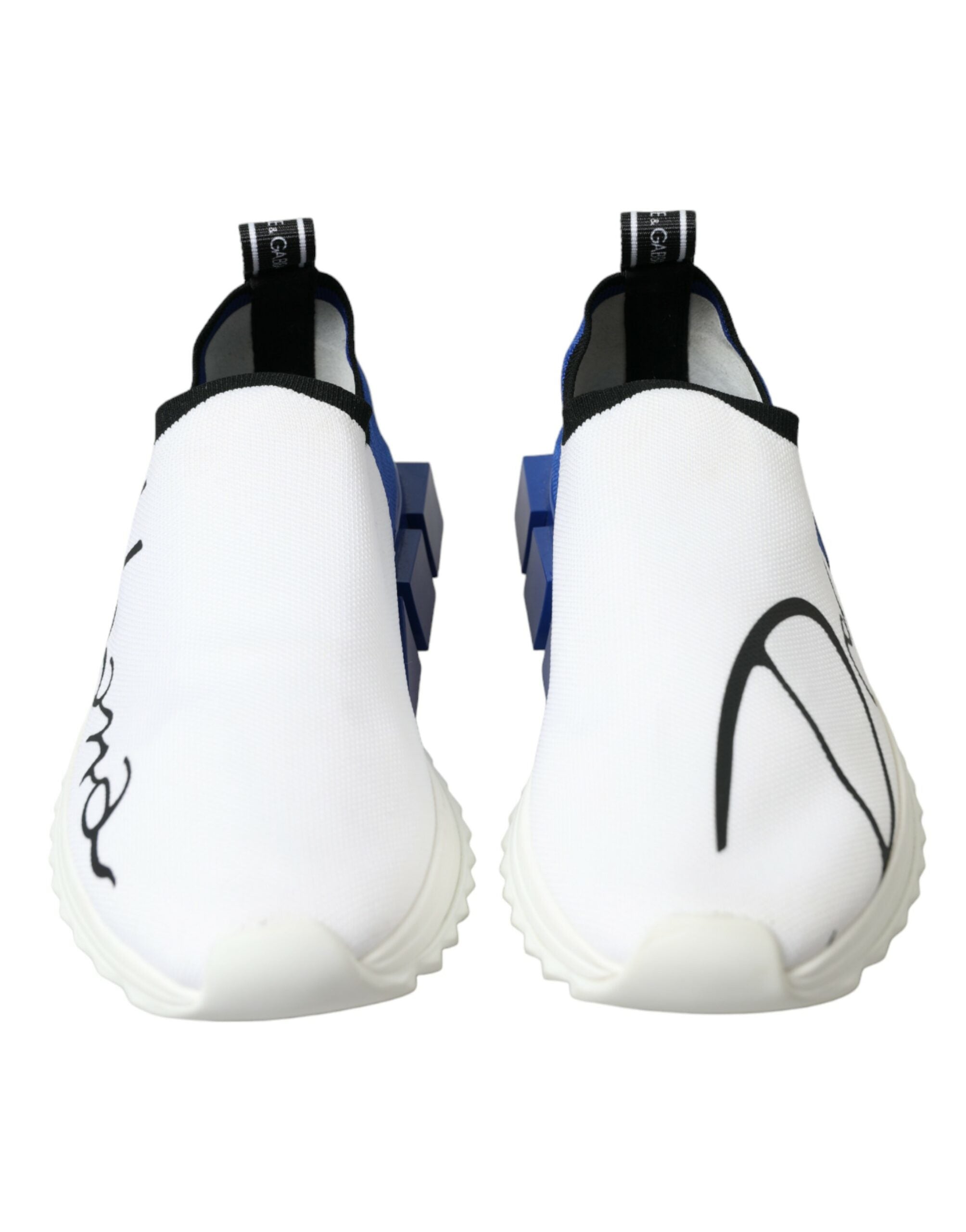 Dolce & Gabbana White Blue Sorrento Low Top Men's Casual Sneakers Shoes-2
