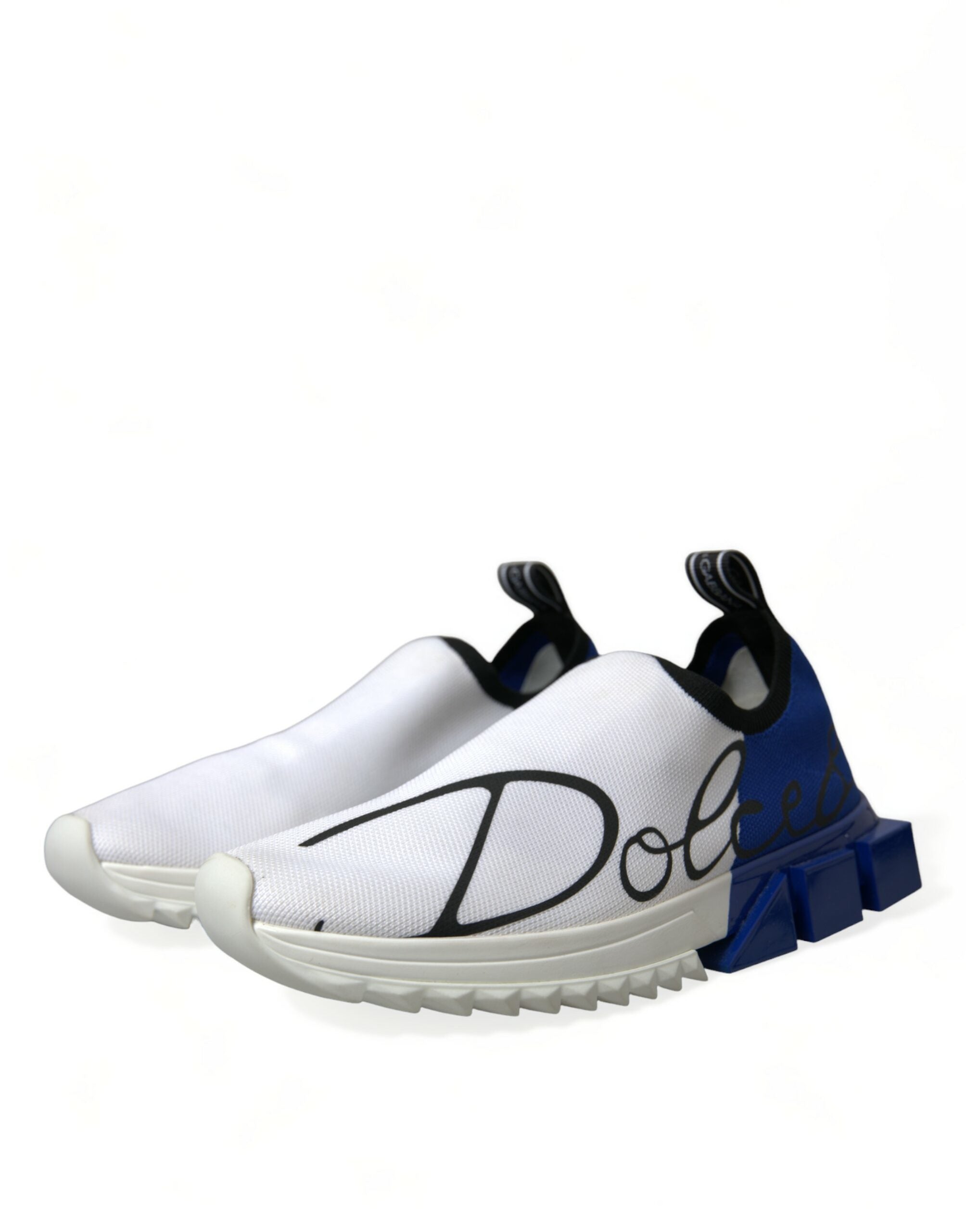 Dolce & Gabbana White Blue Sorrento Low Top Men's Casual Sneakers Shoes-3