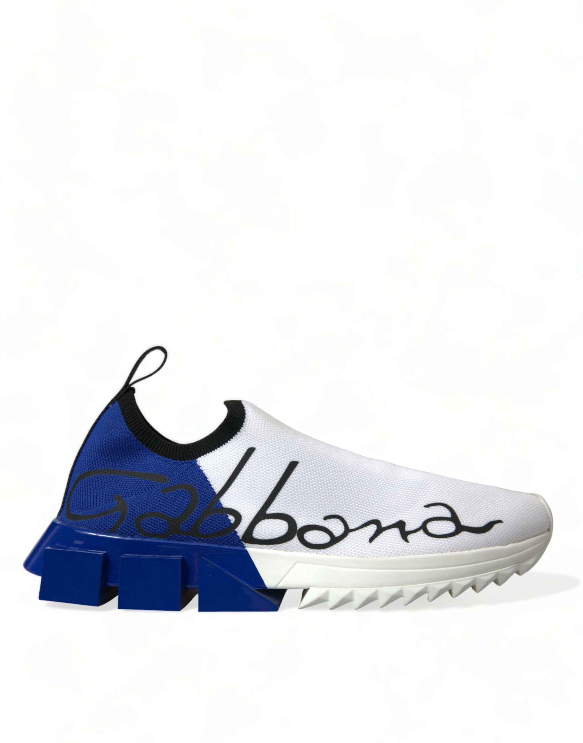 Dolce & Gabbana White Blue Sorrento Low Top Men's Casual Sneakers Shoes
