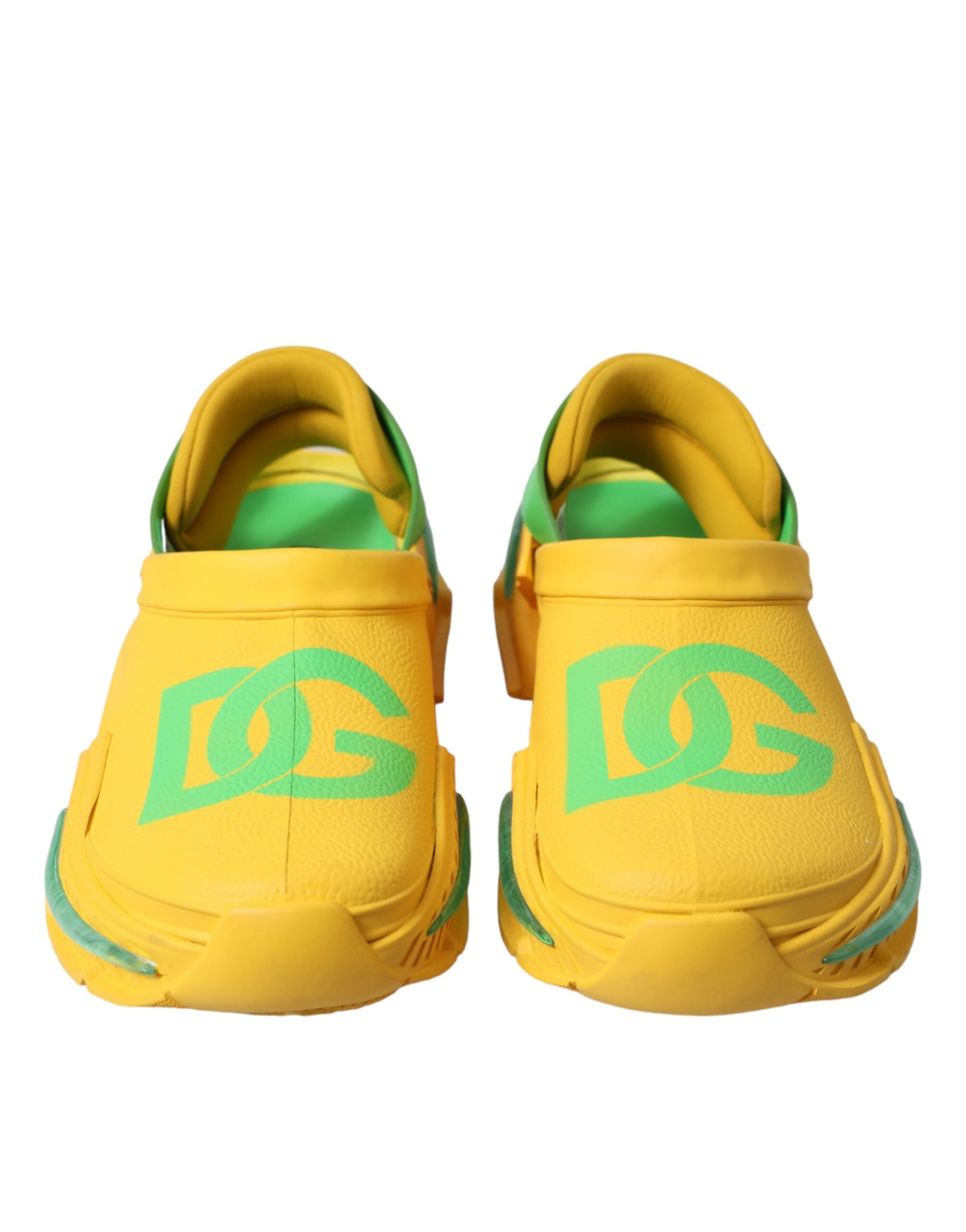 Dolce & Gabbana Yellow Green Rubber Clogs Men's Slippers Men's Shoes-2