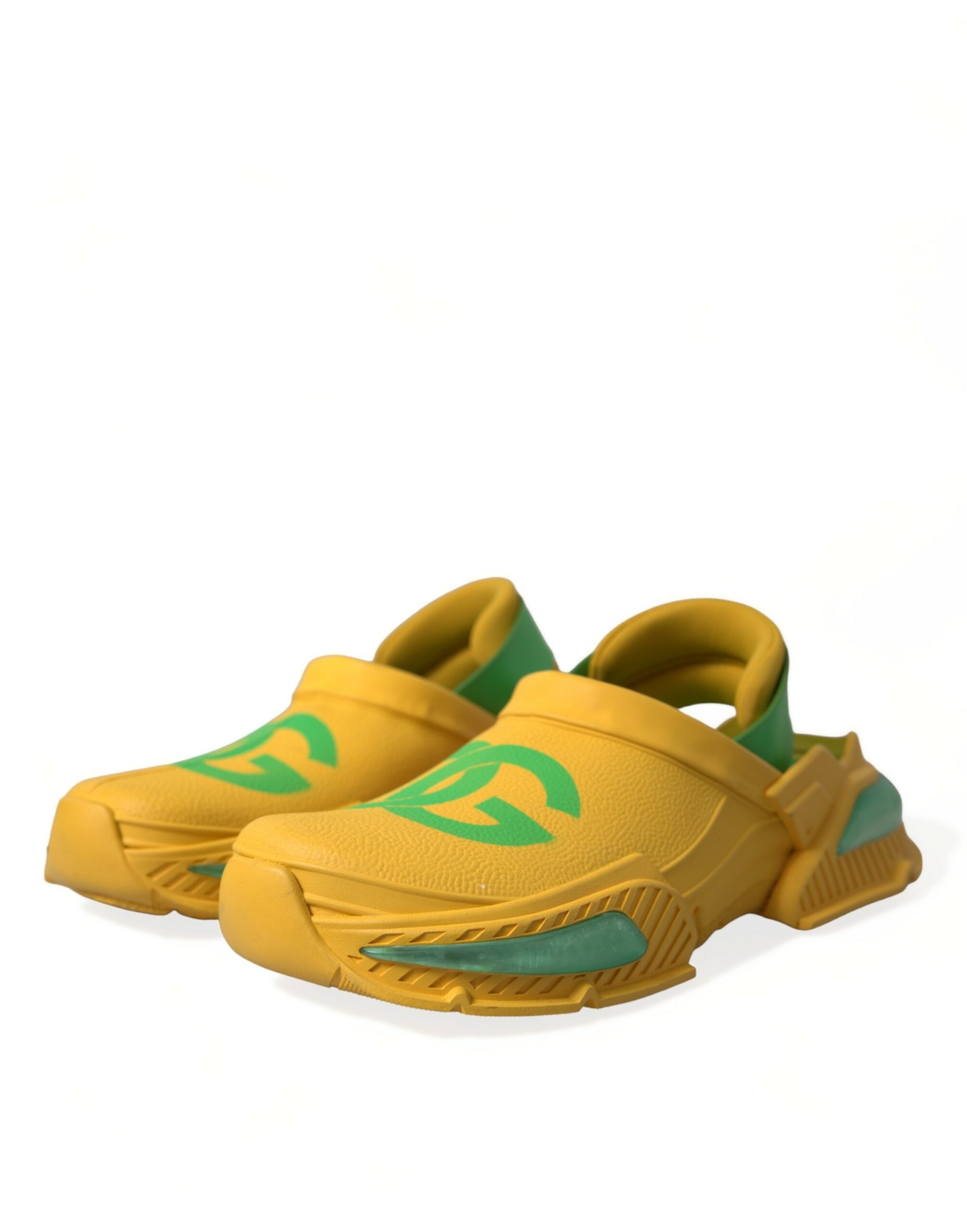 Dolce & Gabbana Yellow Green Rubber Clogs Men's Slippers Men's Shoes-3