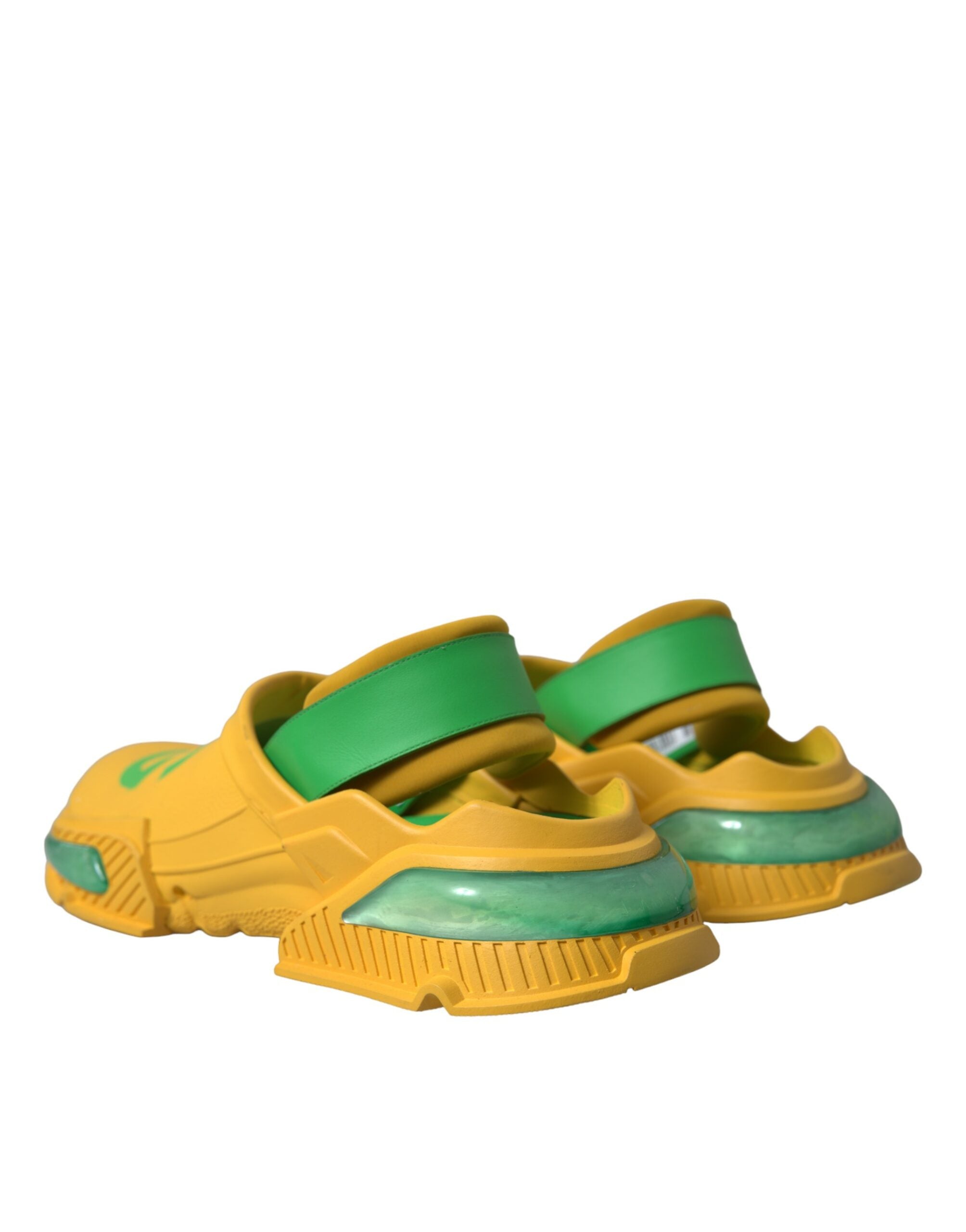 Dolce & Gabbana Yellow Green Rubber Clogs Men's Slippers Men's Shoes-4