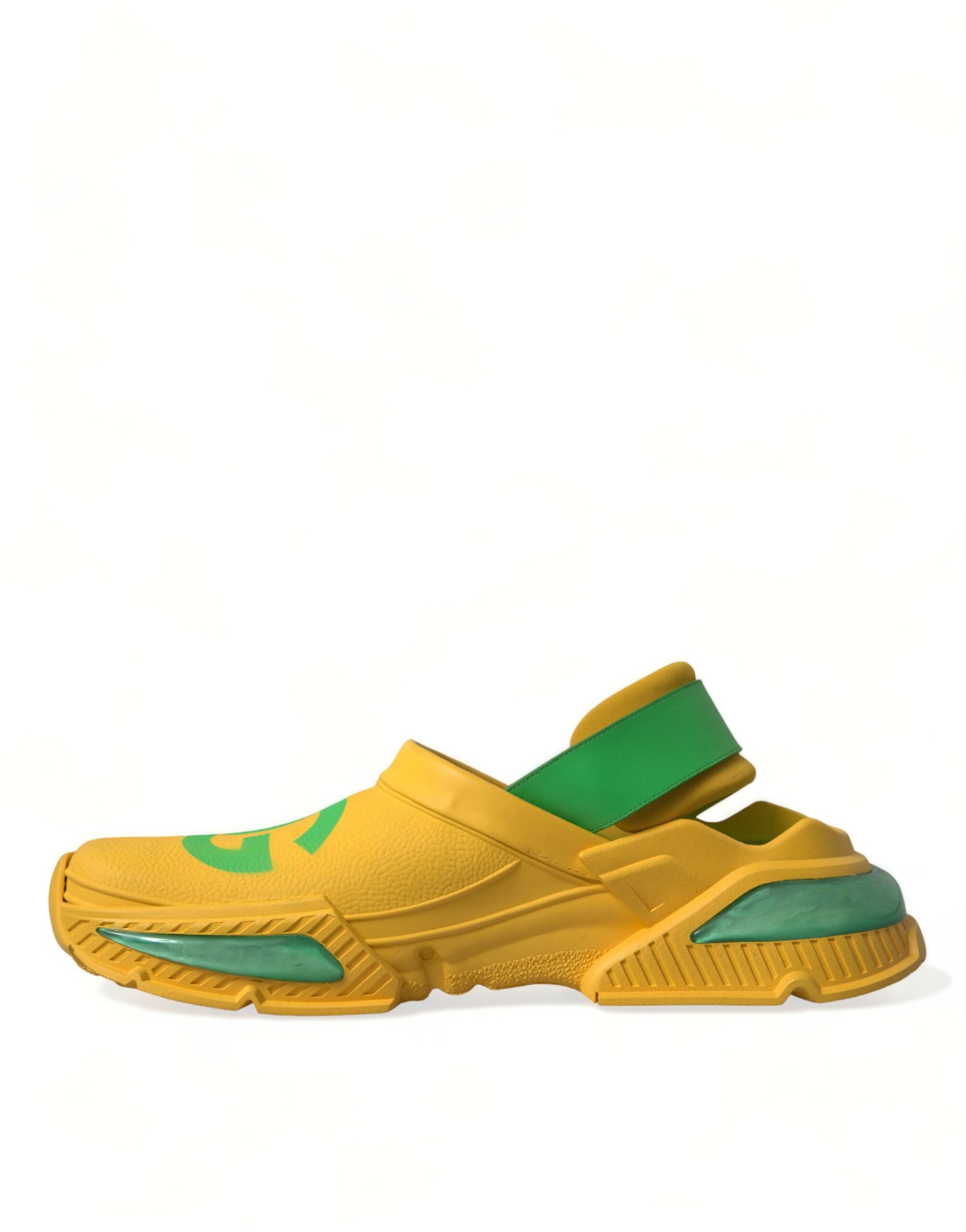 Dolce & Gabbana Yellow Green Rubber Clogs Men's Slippers Men's Shoes-5