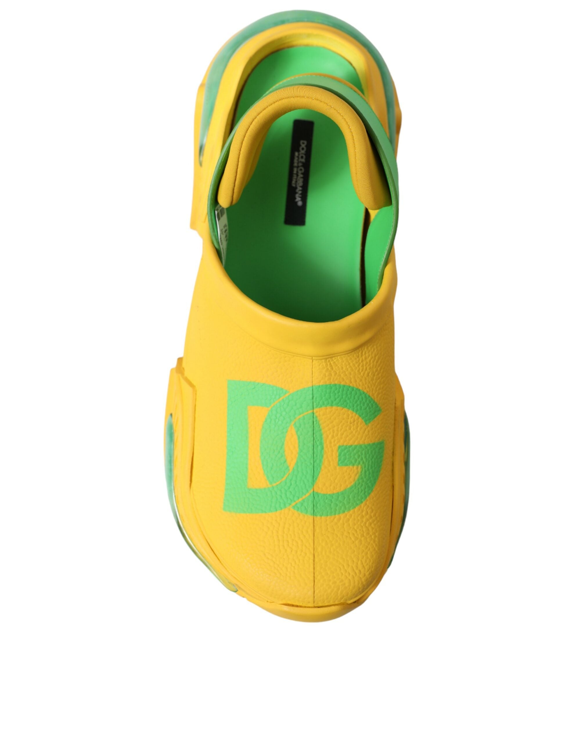 Dolce & Gabbana Yellow Green Rubber Clogs Men's Slippers Men's Shoes-8