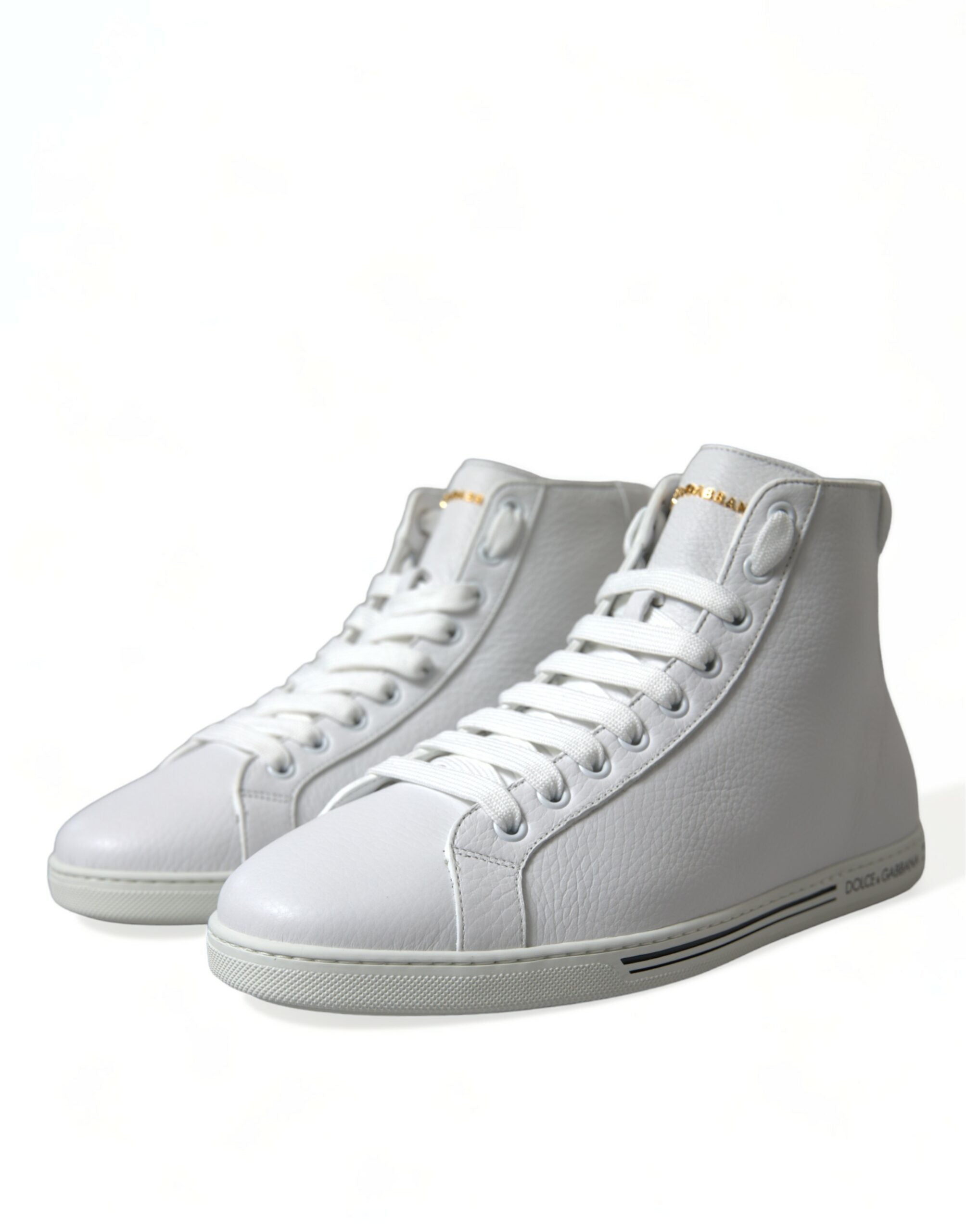 Dolce & Gabbana White Saint Tropez High Top Men's Sneakers Shoes-3