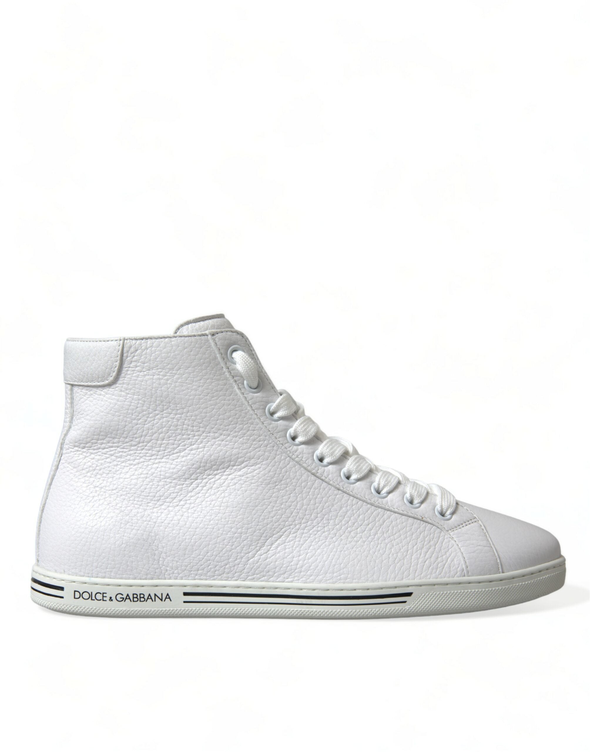 Dolce & Gabbana White Saint Tropez High Top Men's Sneakers Shoes-1