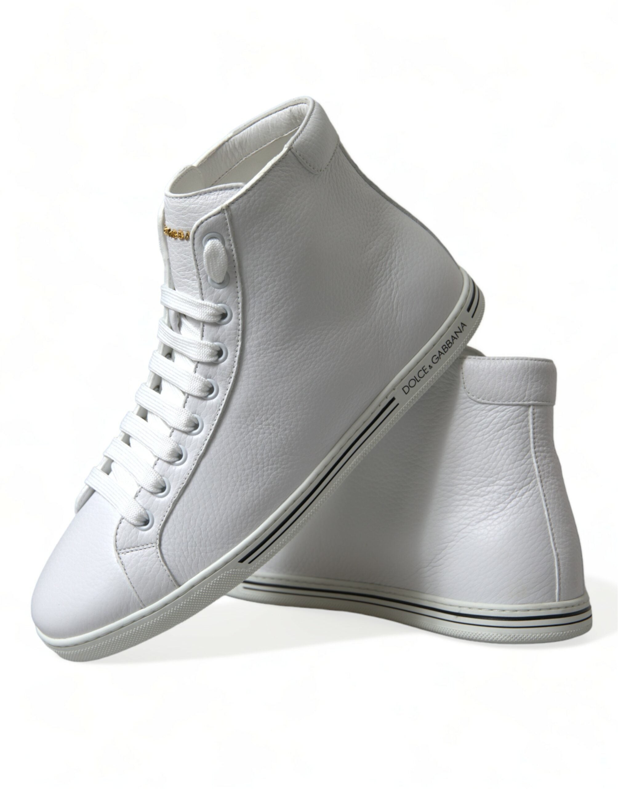 Dolce & Gabbana White Saint Tropez High Top Men's Sneakers Shoes-7