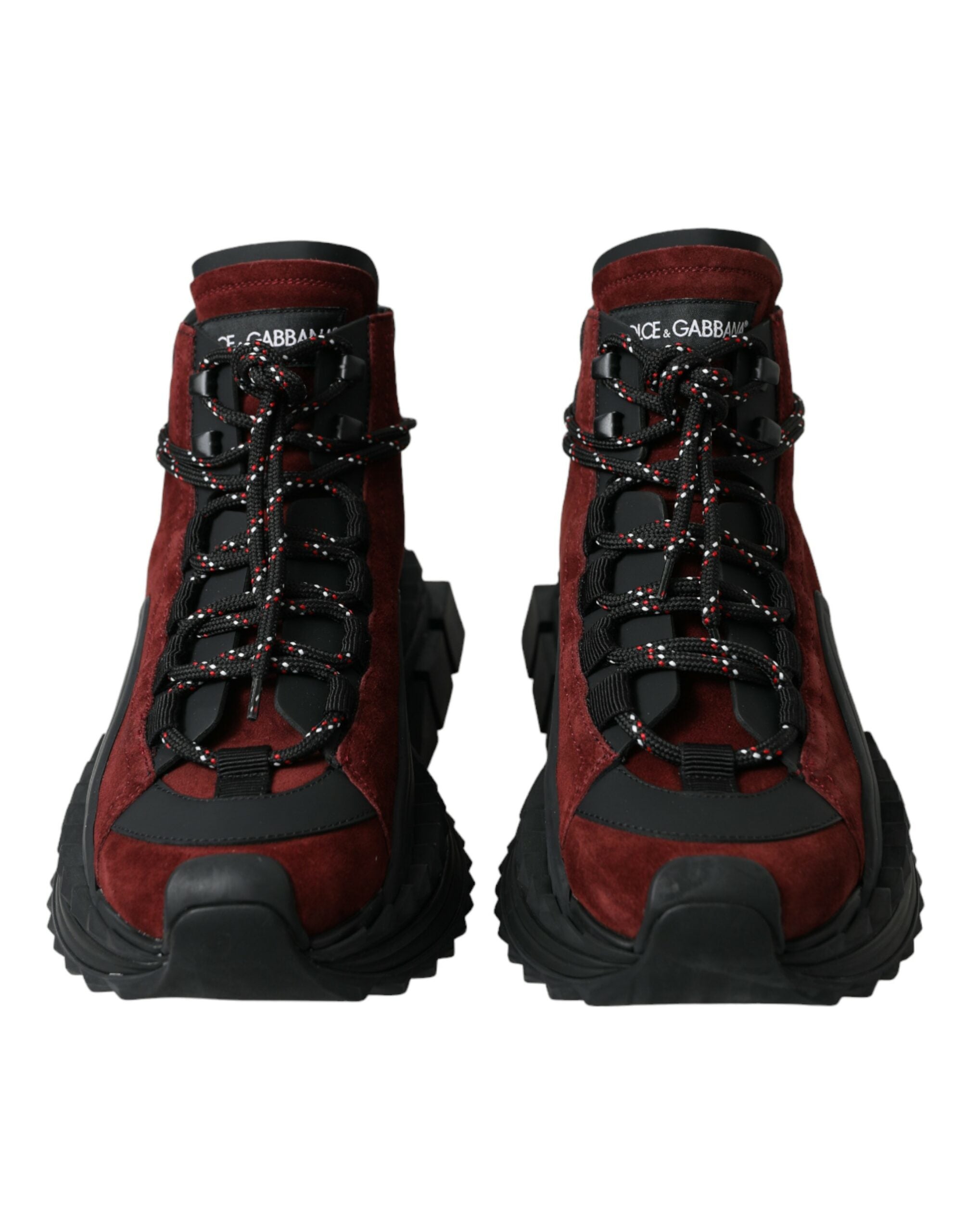 Dolce & Gabbana Burgundy Super King High Top Men's Sneakers Shoes-2