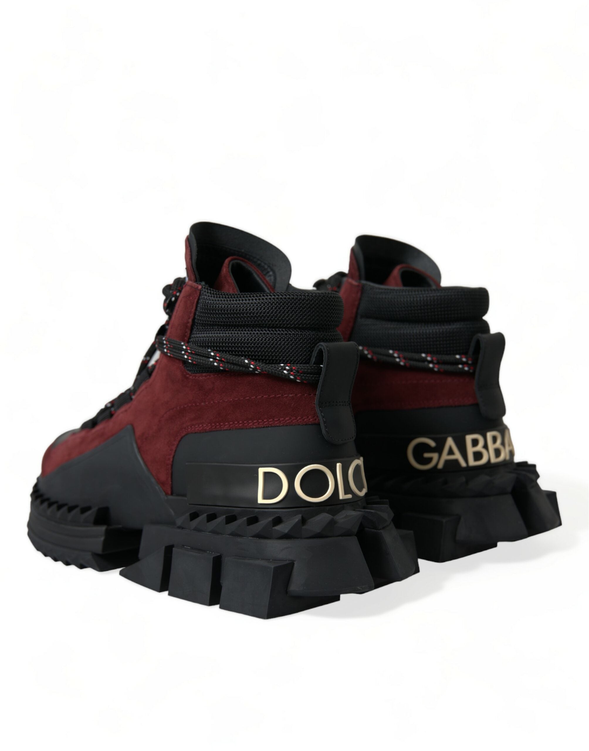 Dolce & Gabbana Burgundy Super King High Top Men's Sneakers Shoes-4