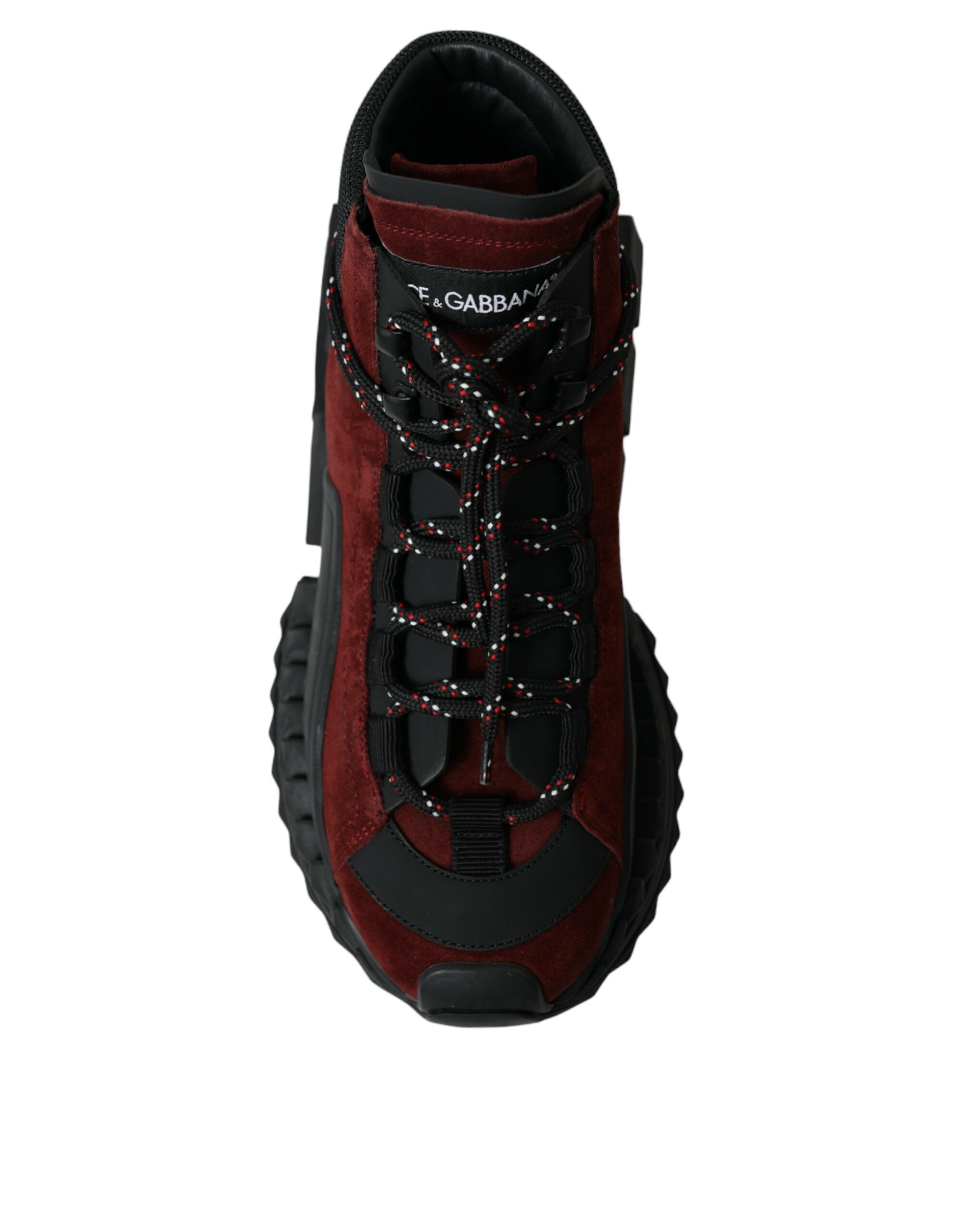 Dolce & Gabbana Burgundy Super King High Top Men's Sneakers Shoes-6