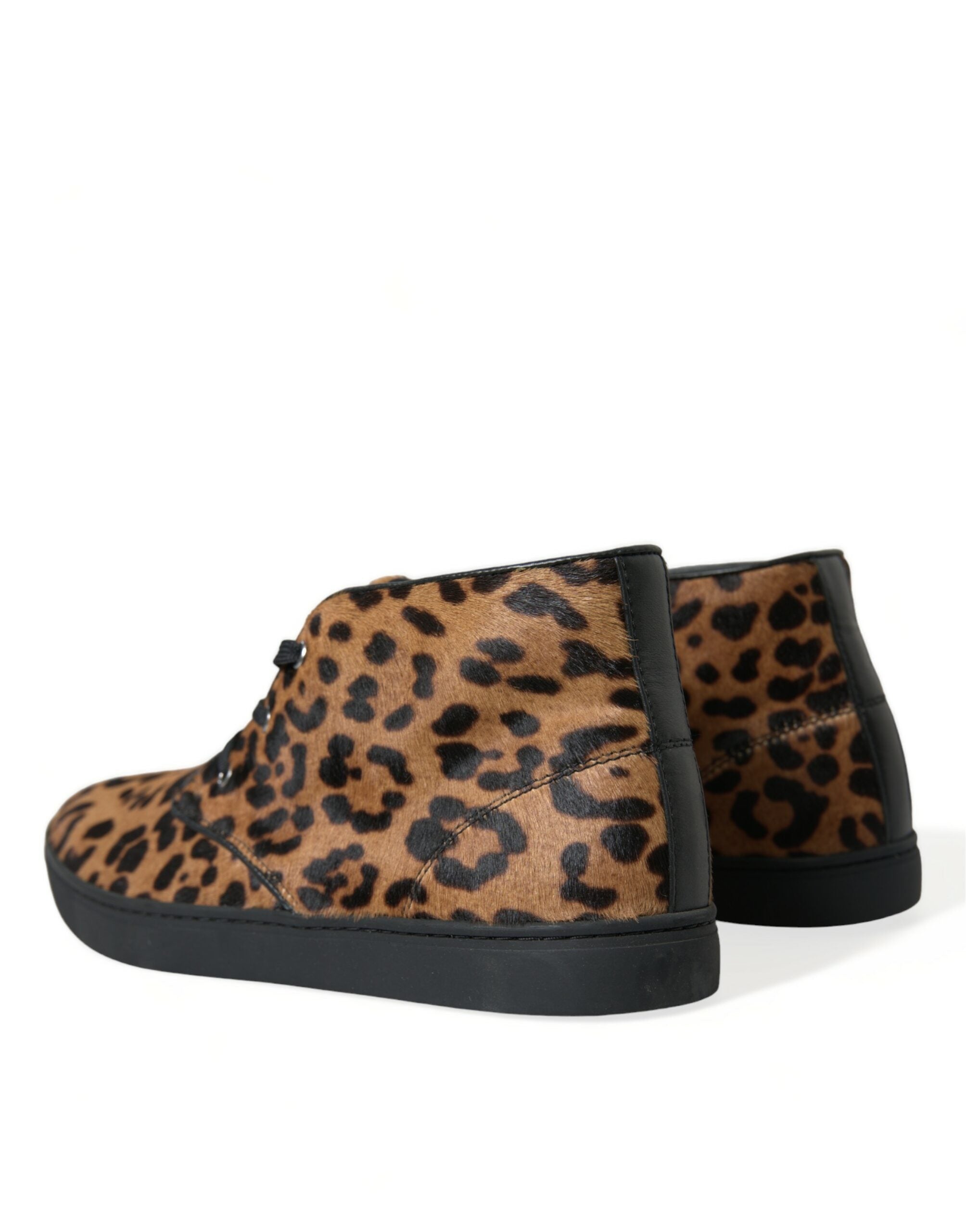 Dolce & Gabbana Braun Leopard Pony Haar Leder Turnschuhe Schuhe-4