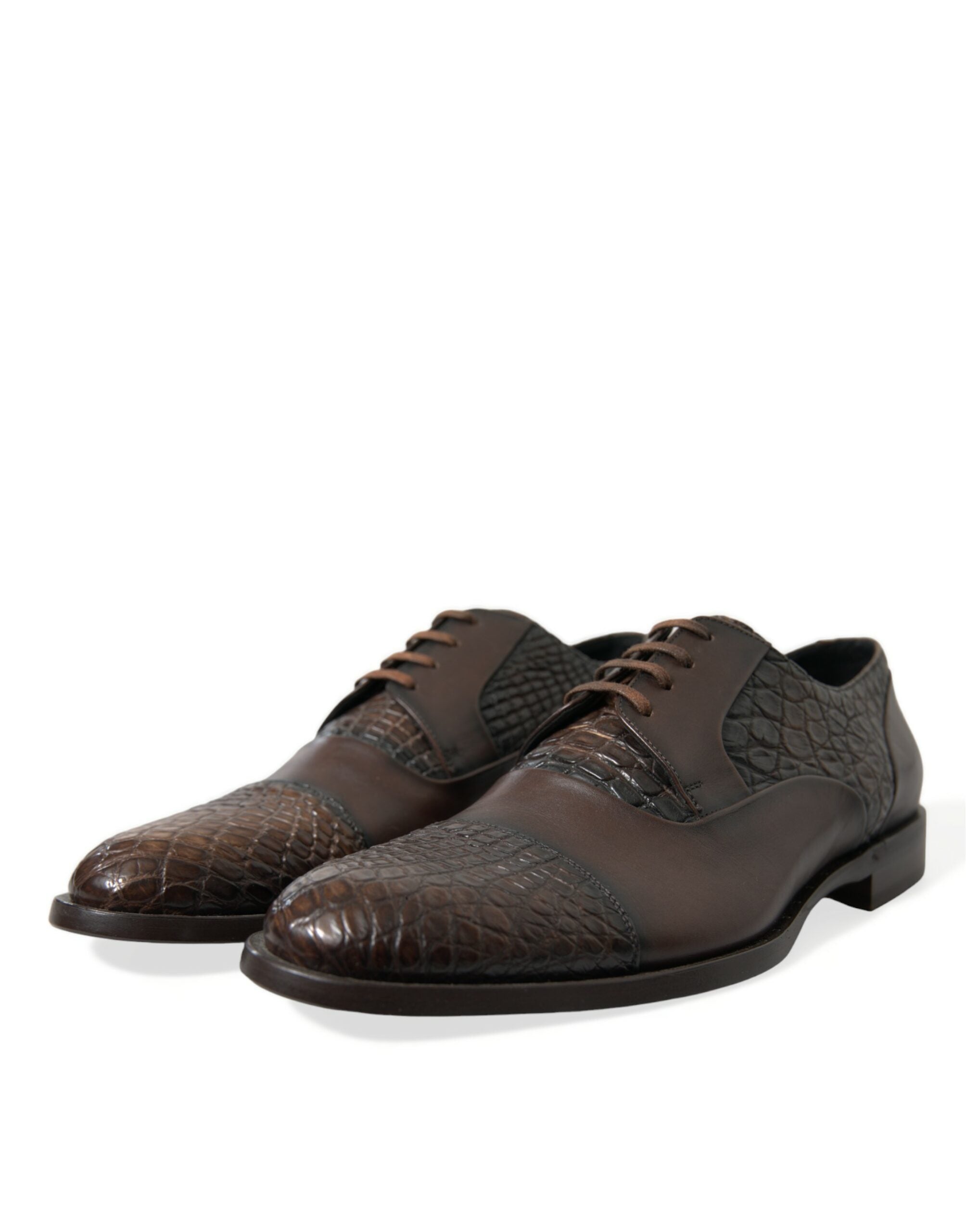 Dolce & Gabbana Brown Exotic Leather Lace-Up Oxford Dress Shoes-3