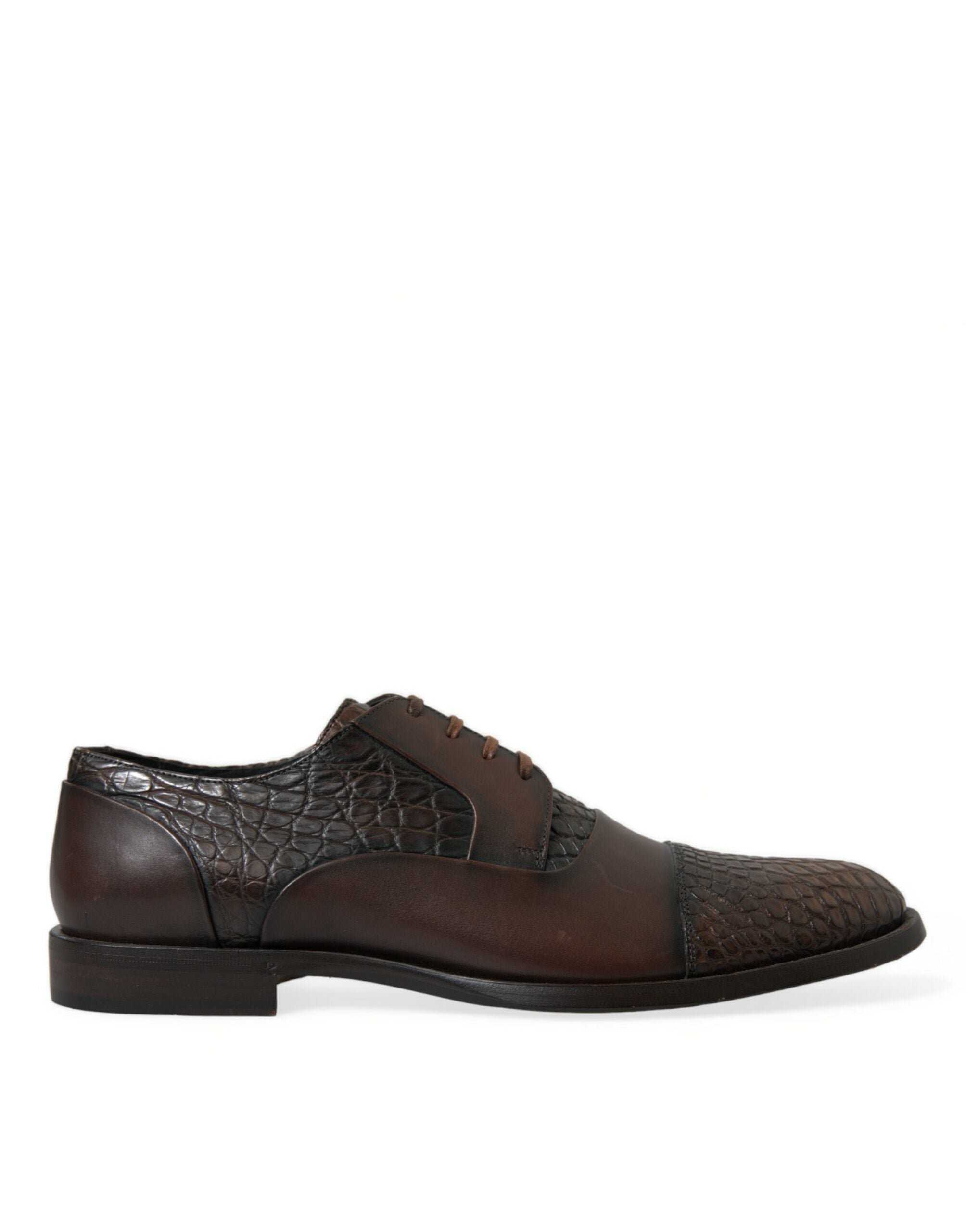 Dolce & Gabbana Brown Exotic Leather Lace-Up Oxford Dress Shoes