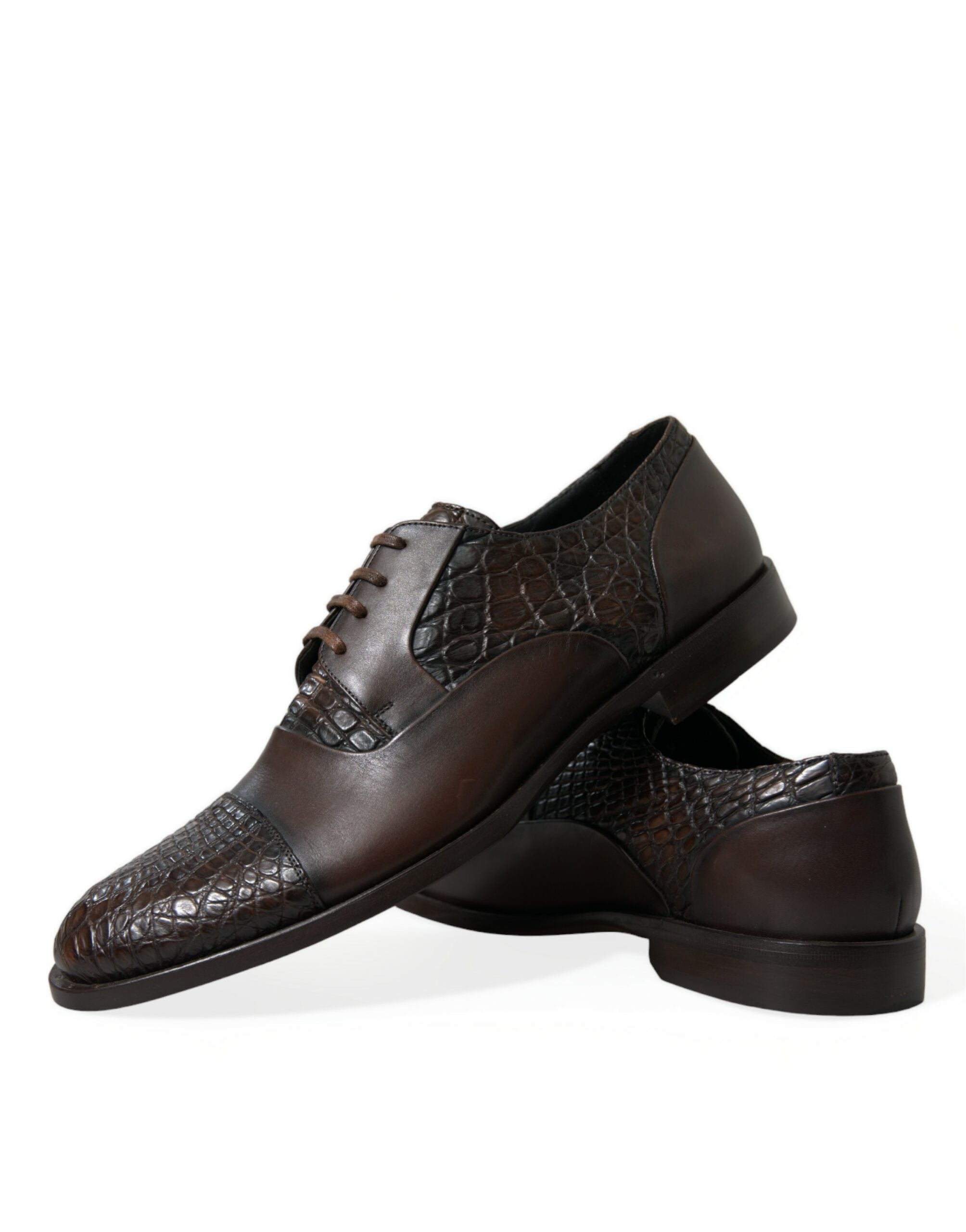 Dolce & Gabbana Brown Exotic Leather Lace-Up Oxford Dress Shoes-7