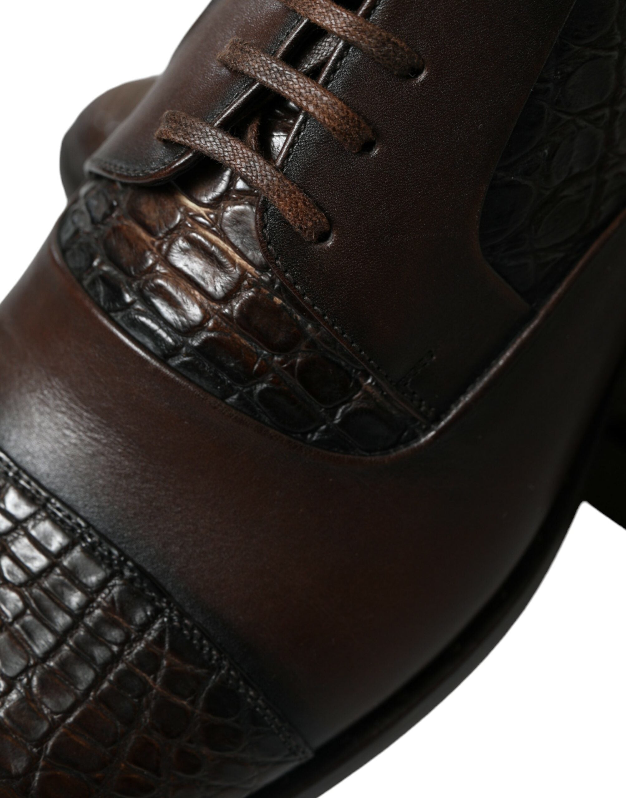 Dolce & Gabbana Brown Exotic Leather Lace-Up Oxford Dress Shoes-8