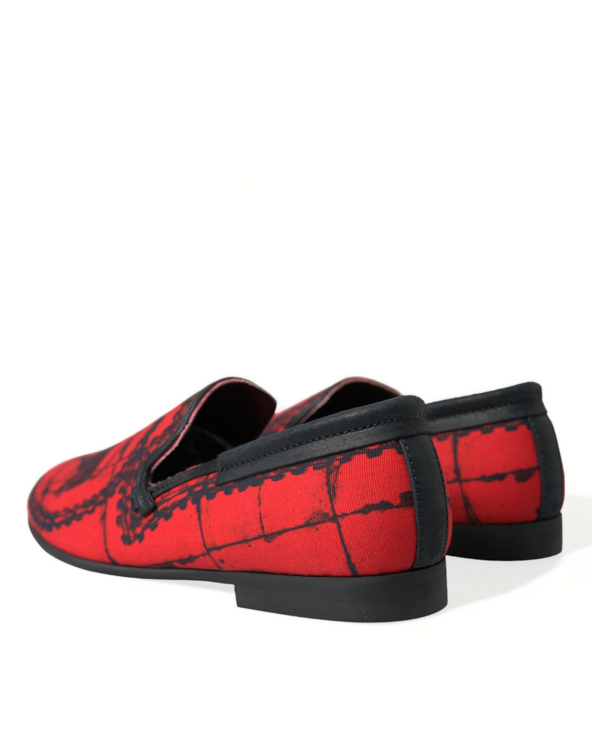 Dolce & Gabbana Red Black Torero Loafers Slippers Men's Shoes-4