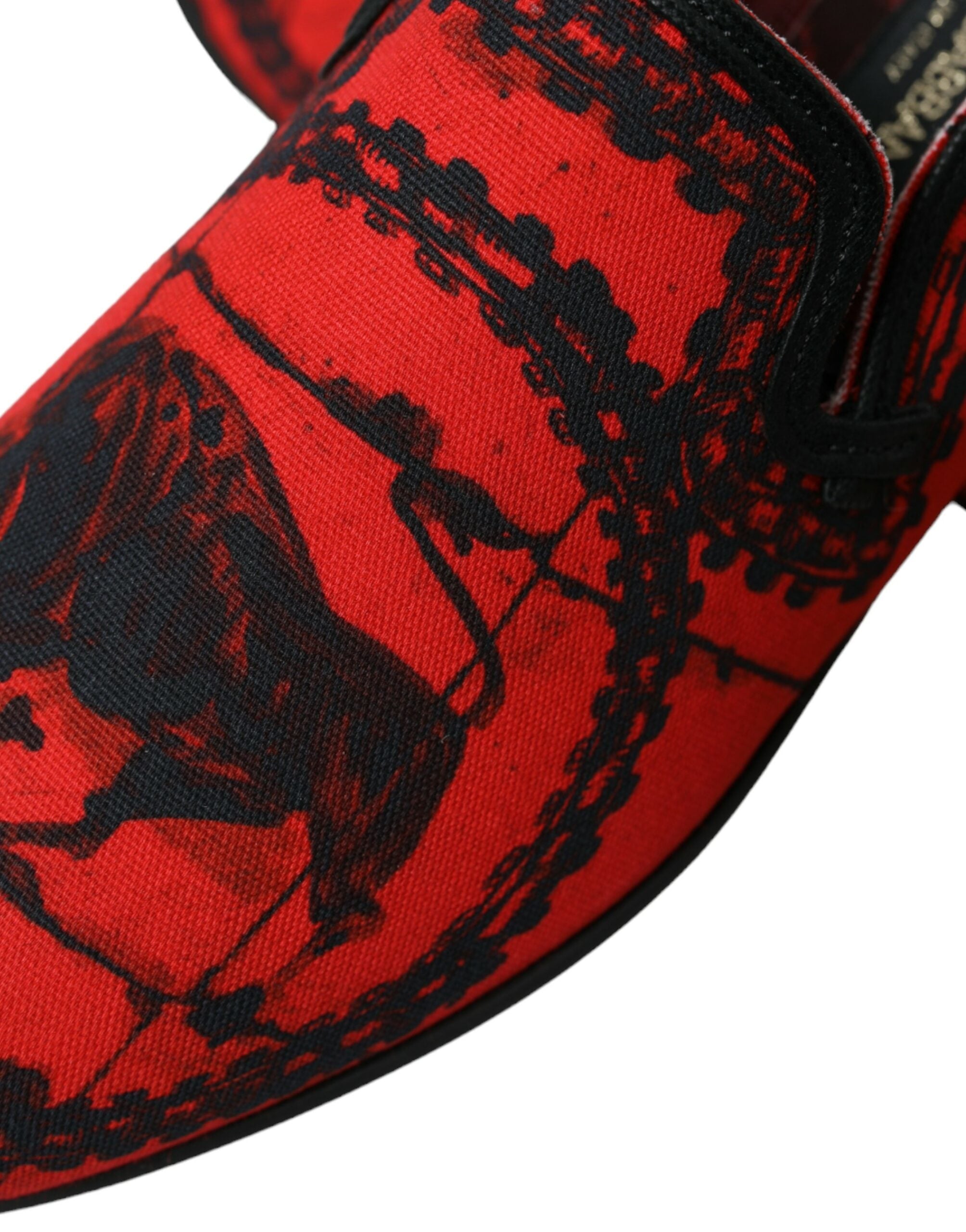 Dolce & Gabbana Red Black Torero Loafers Slippers Men's Shoes-8