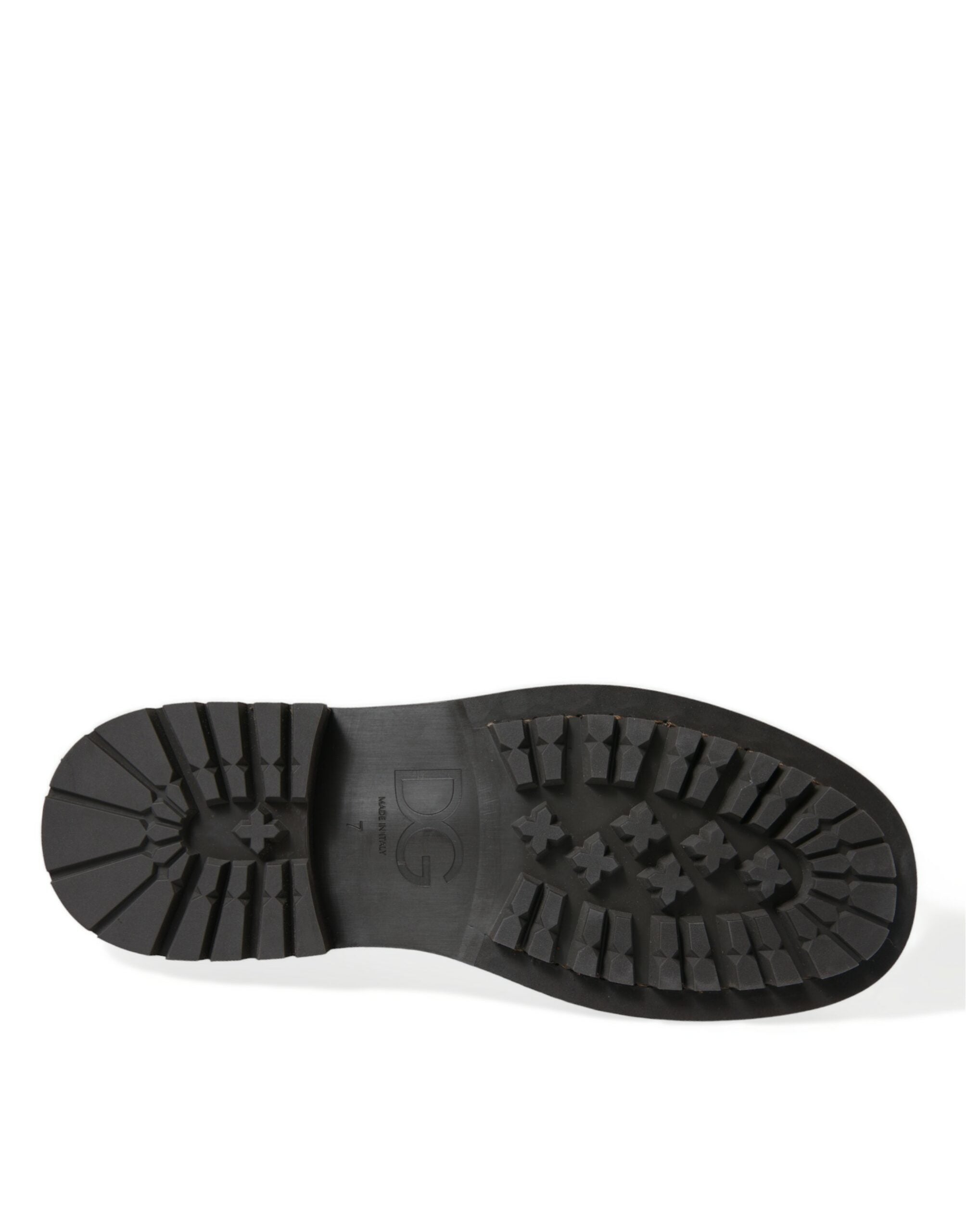Zapatos de vestir Derby con cordones de cuero marrón de Dolce & Gabbana para hombre-6