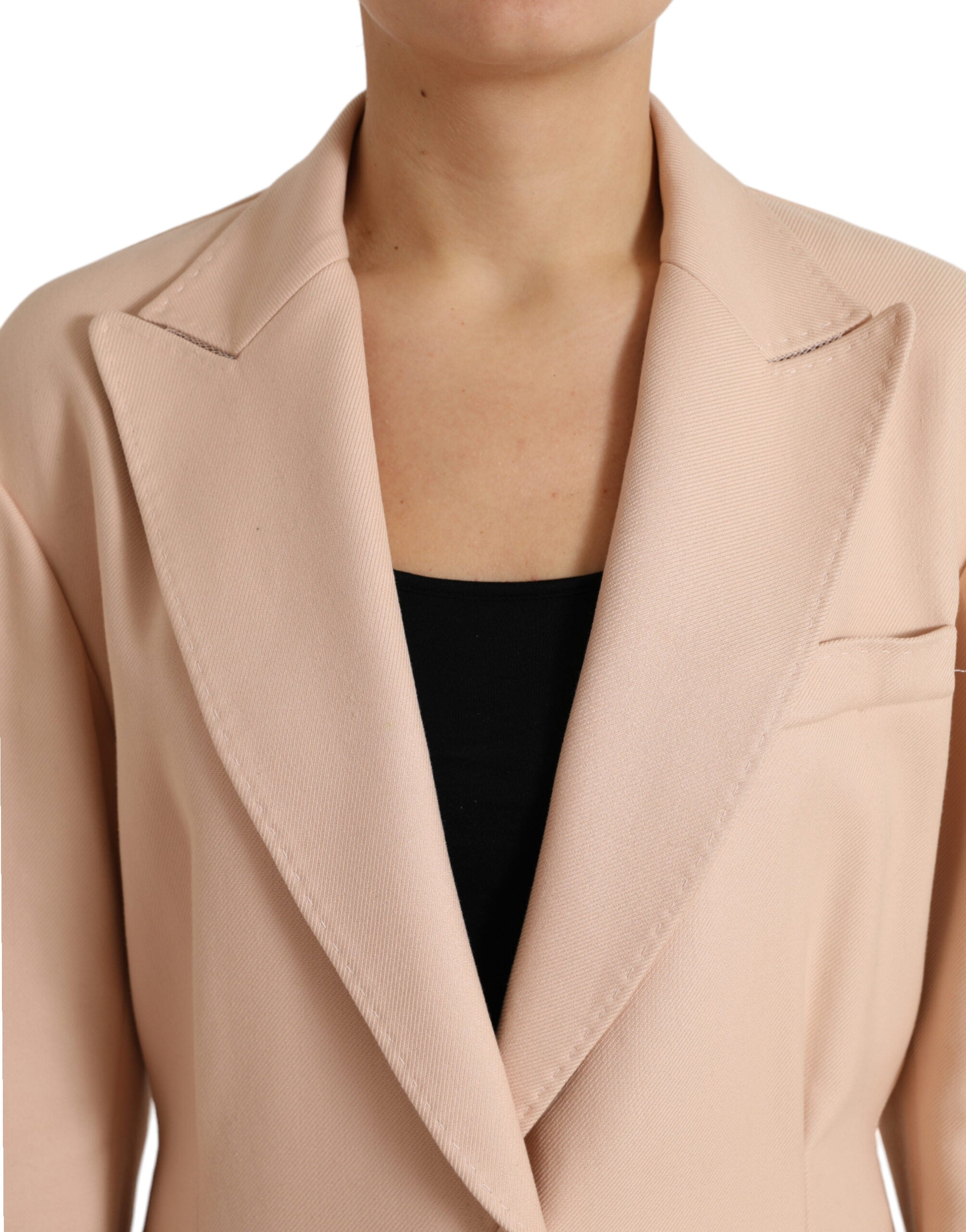 Dolce & Gabbana Beige Cotton Single-Breasted Long Coat Jacket-4