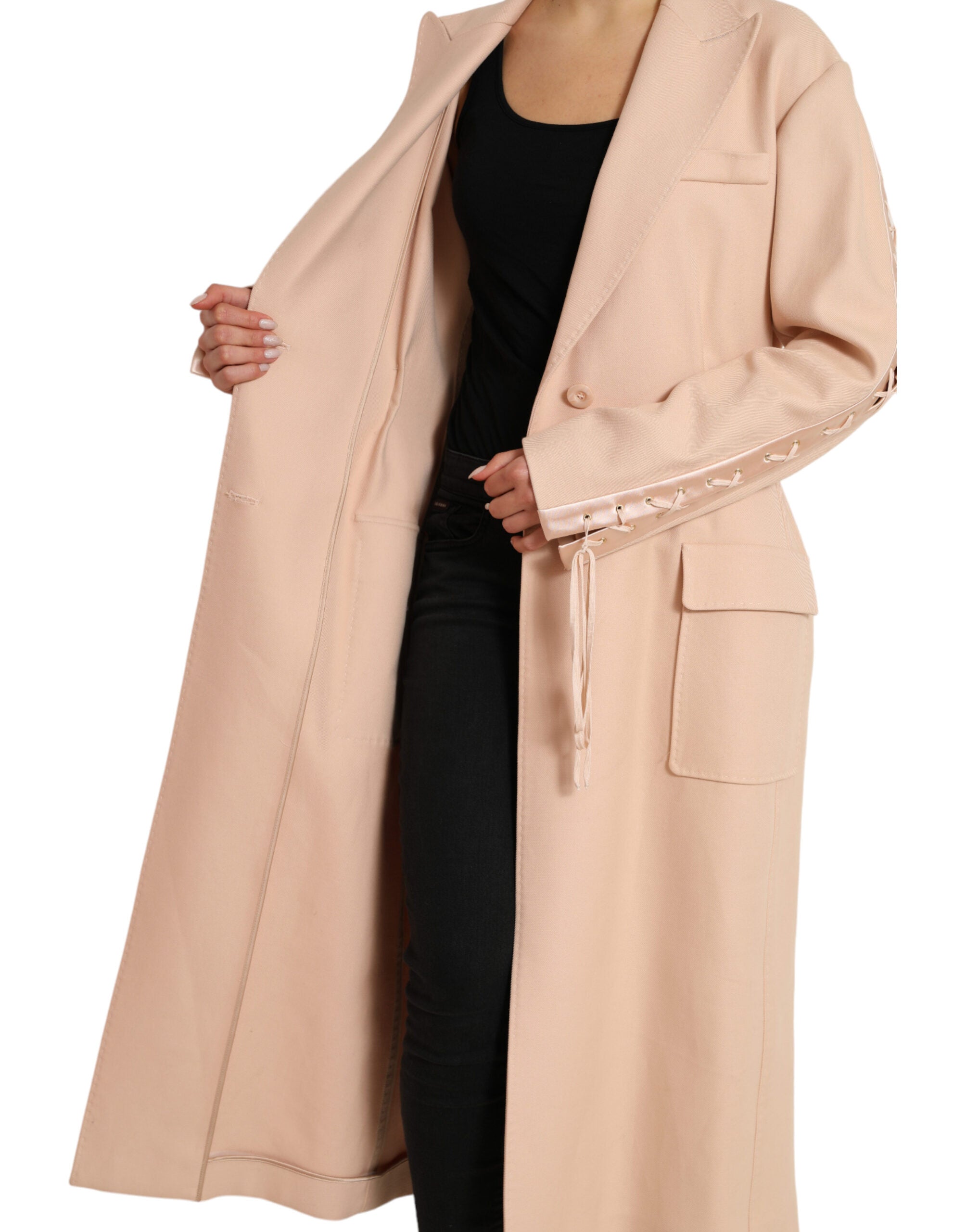 Dolce & Gabbana Beige Cotton Single-Breasted Long Coat Jacket-6