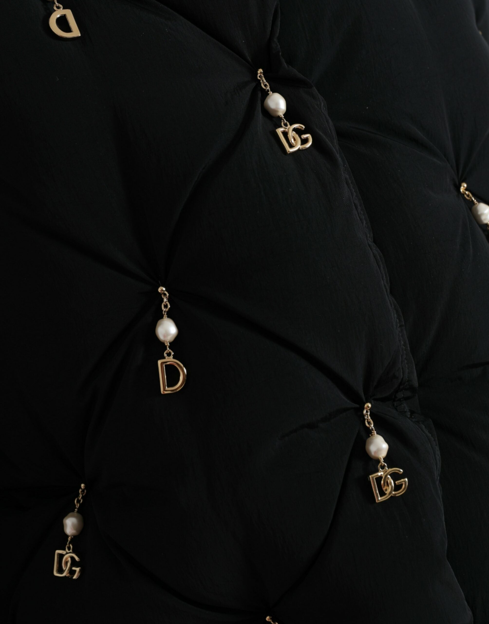 Dolce & Gabbana Black quilted shell bomber jacket with embellishments-5