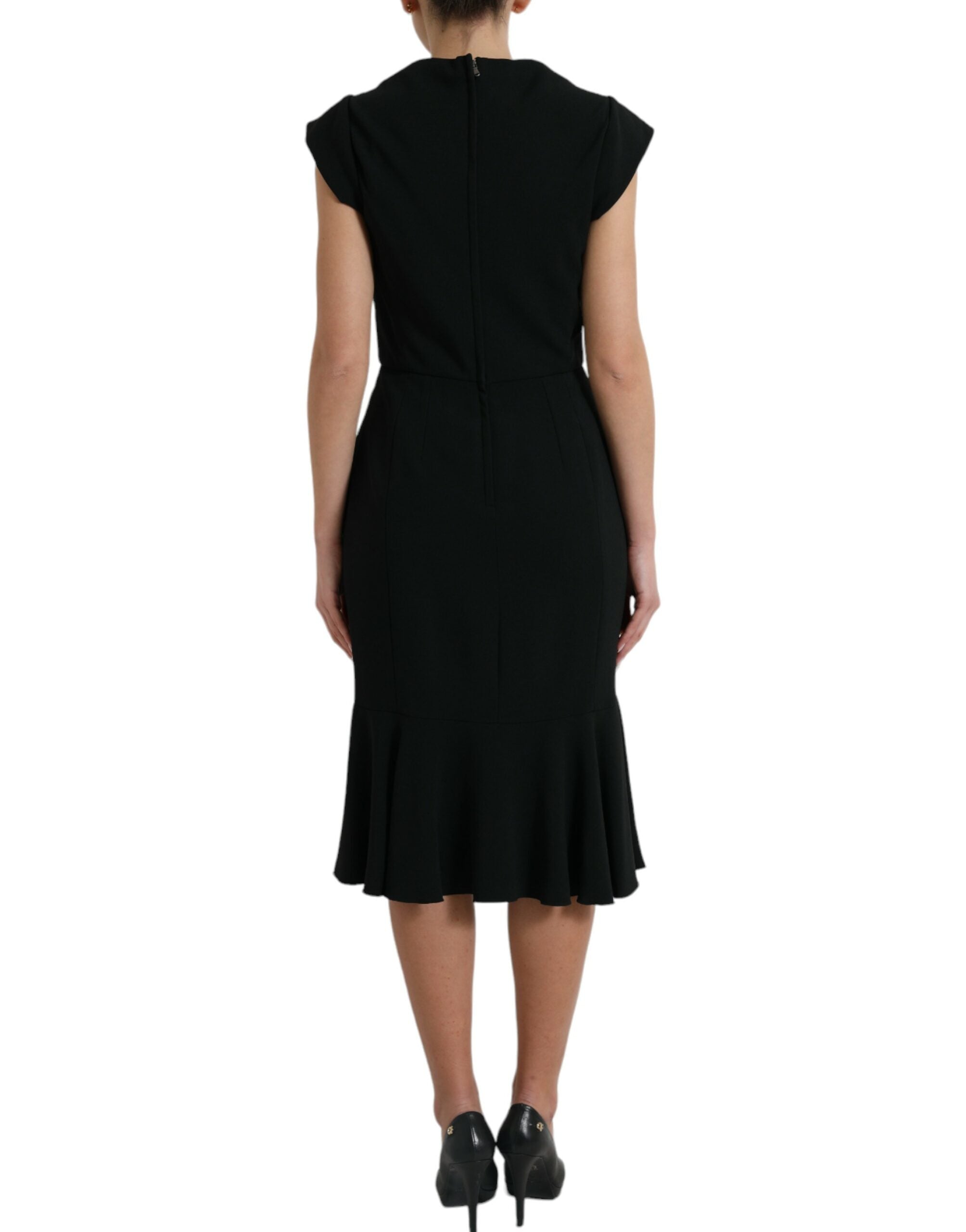 Dolce & Gabbana Schwarzes Cady Viskose Kleid ohne Ärmel-2