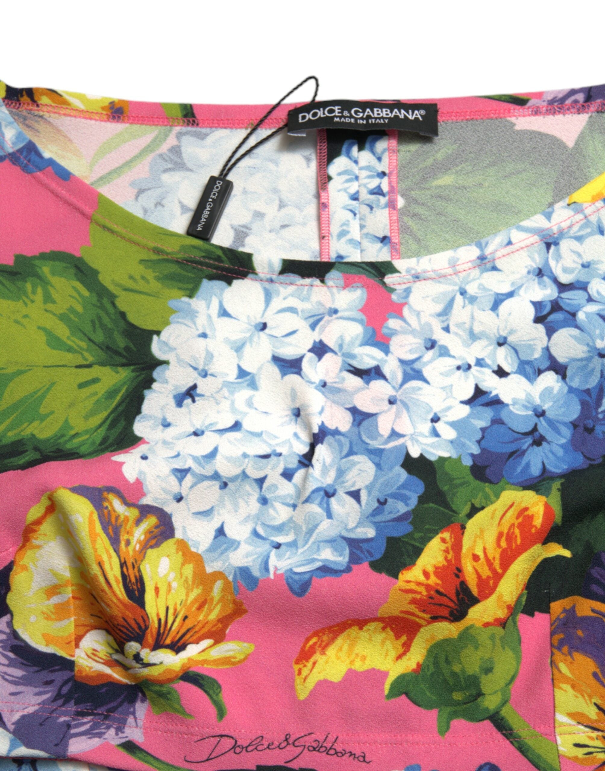 Dolce & Gabbana Multicolor Floral Long Sleeves Cropped Top-7
