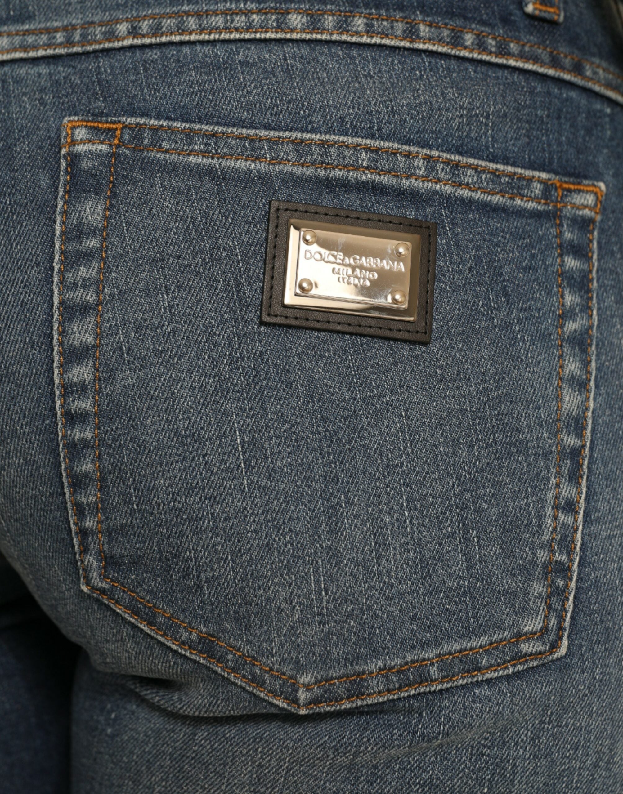 Dolce & Gabbana Blue BOYFRIEND Mid Waist Denim Jeans in Cotton-5