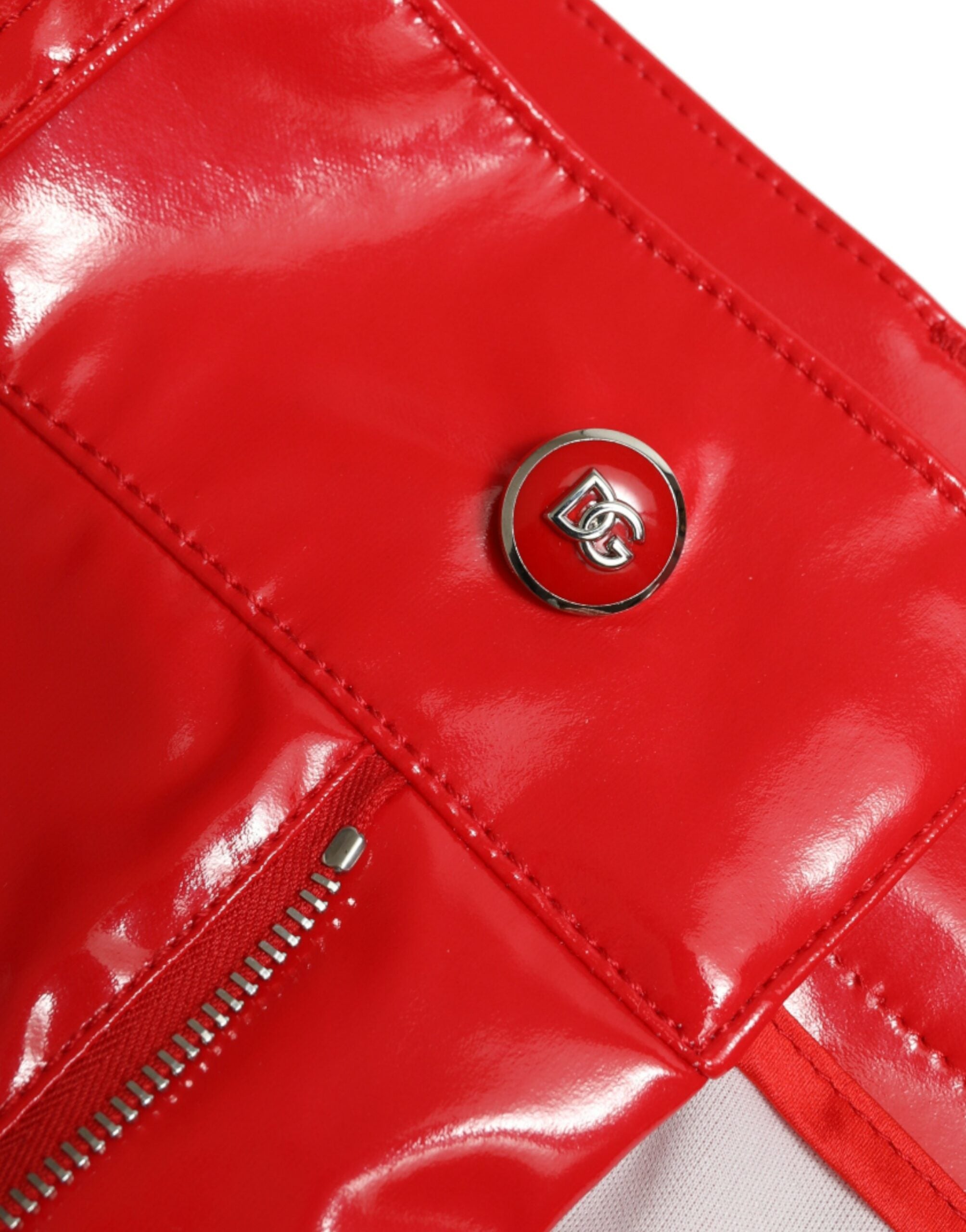 Dolce & Gabbana shiny red high-waisted skinny trousers-6