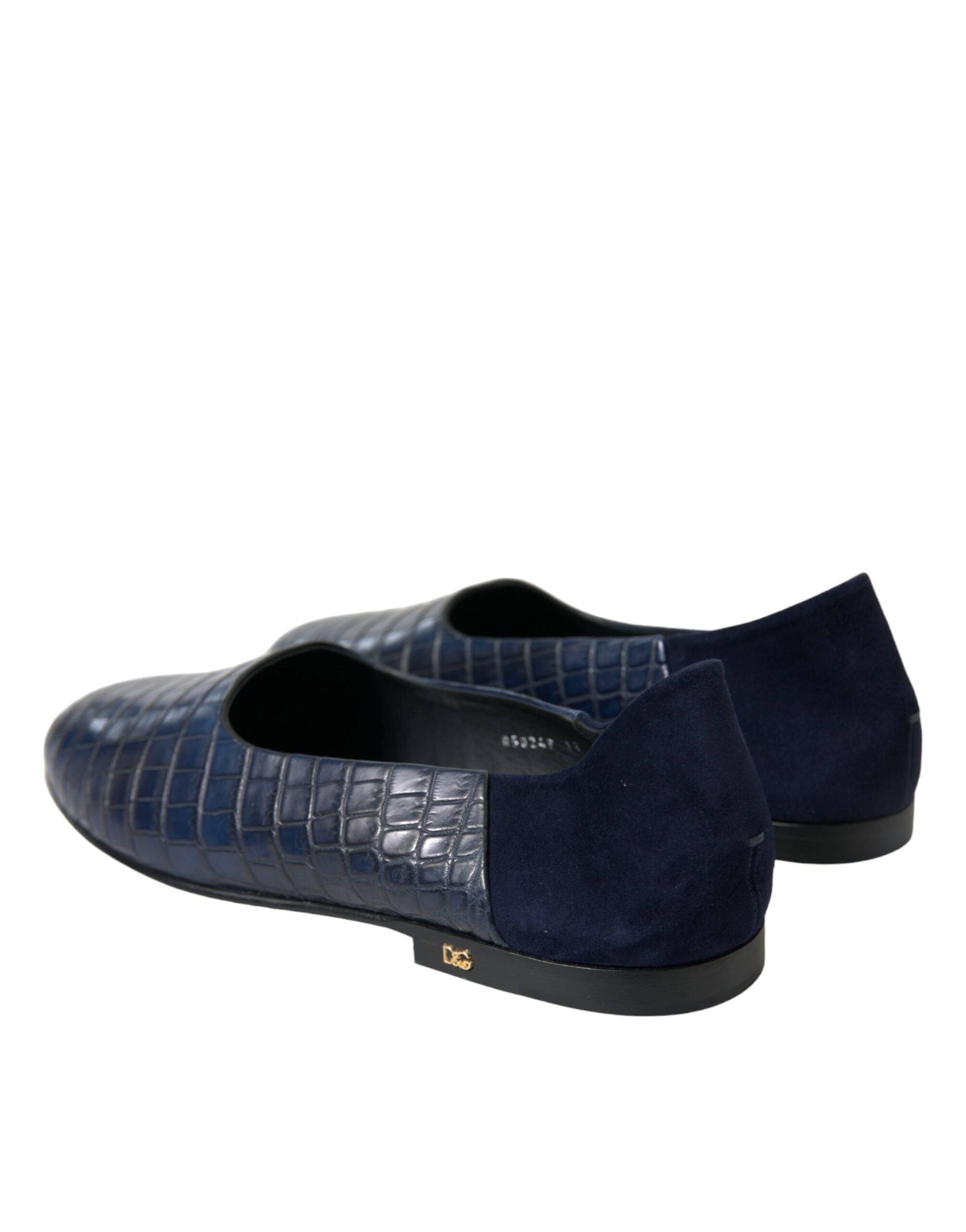 Mocasines sin cordones de piel de cocodrilo azul de Dolce & Gabbana-4