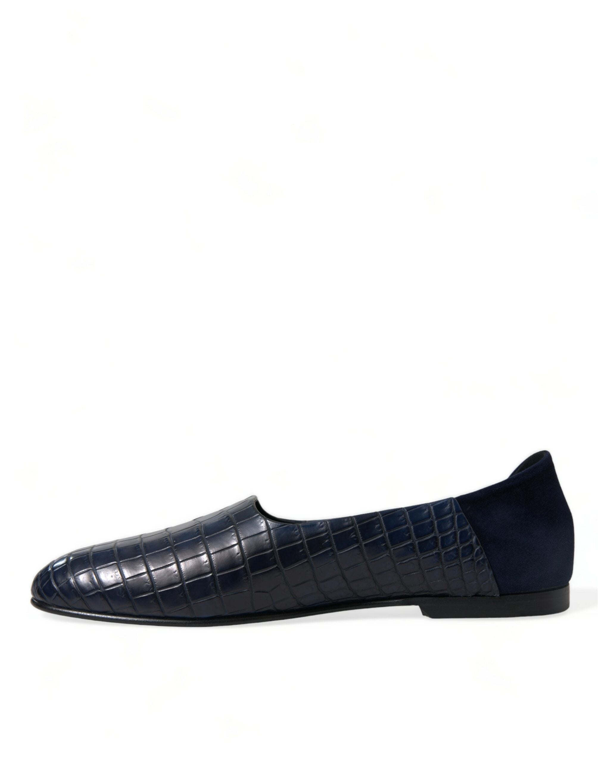 Mocasines sin cordones de piel de cocodrilo azul de Dolce & Gabbana-5