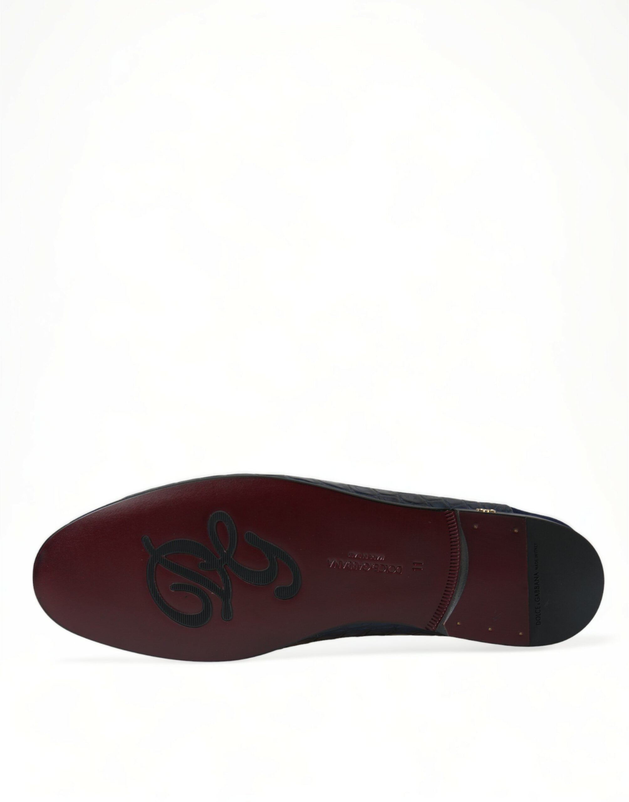 Mocasines sin cordones de piel de cocodrilo azul de Dolce & Gabbana-6