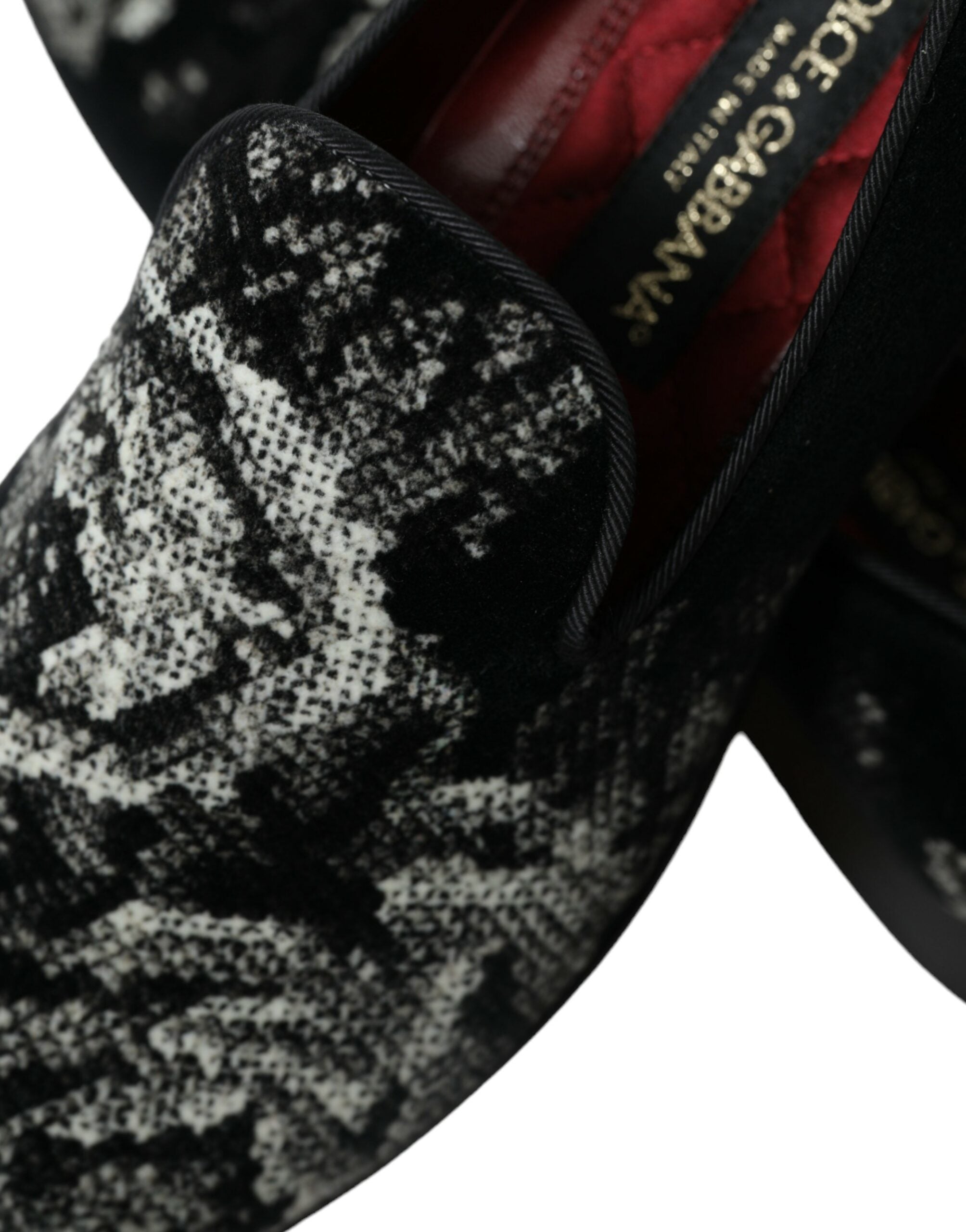 Zapatillas negras con estampado floral de Dolce & Gabbana, mocasines para hombre, zapatos de vestir-8