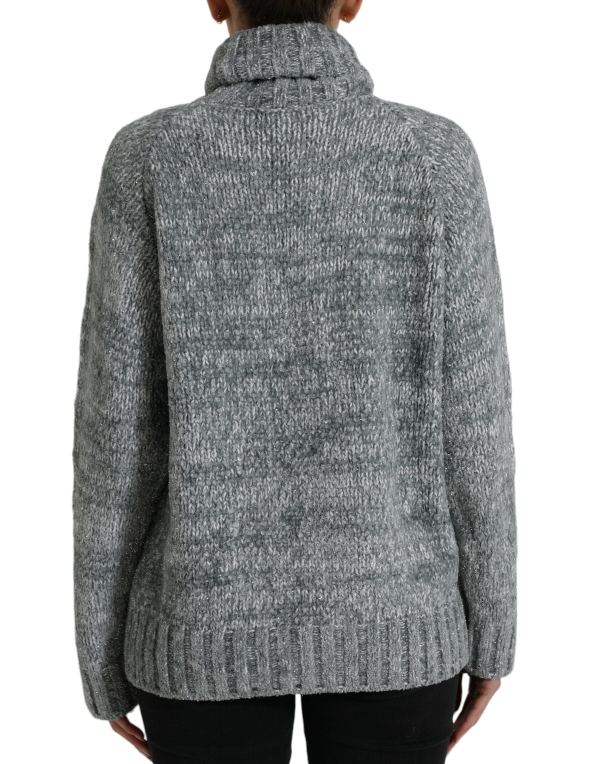 Suéter de cuello alto de cachemir gris de Dolce & Gabbana-3