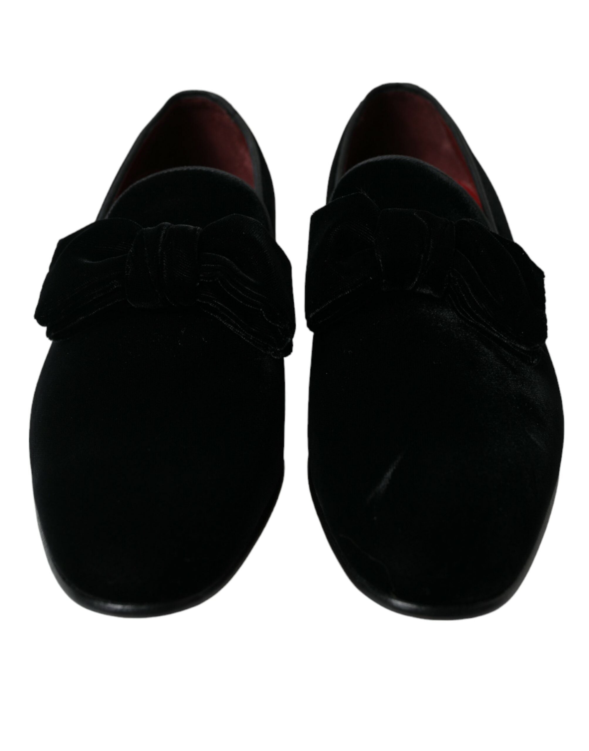 Dolce & Gabbana Black Velvet Loafers Formal Shoes-2