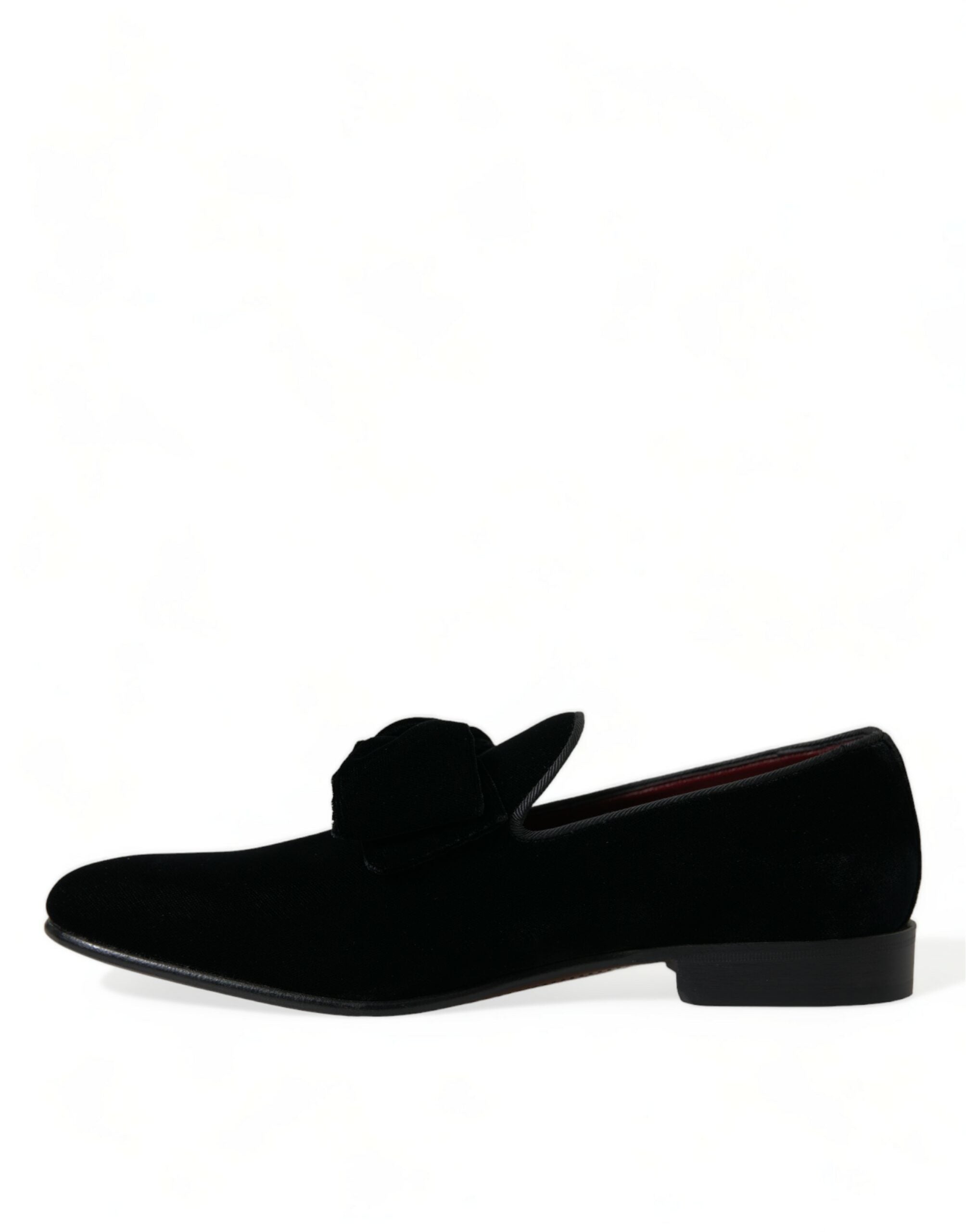 Dolce & Gabbana Black Velvet Loafers Formal Shoes-5