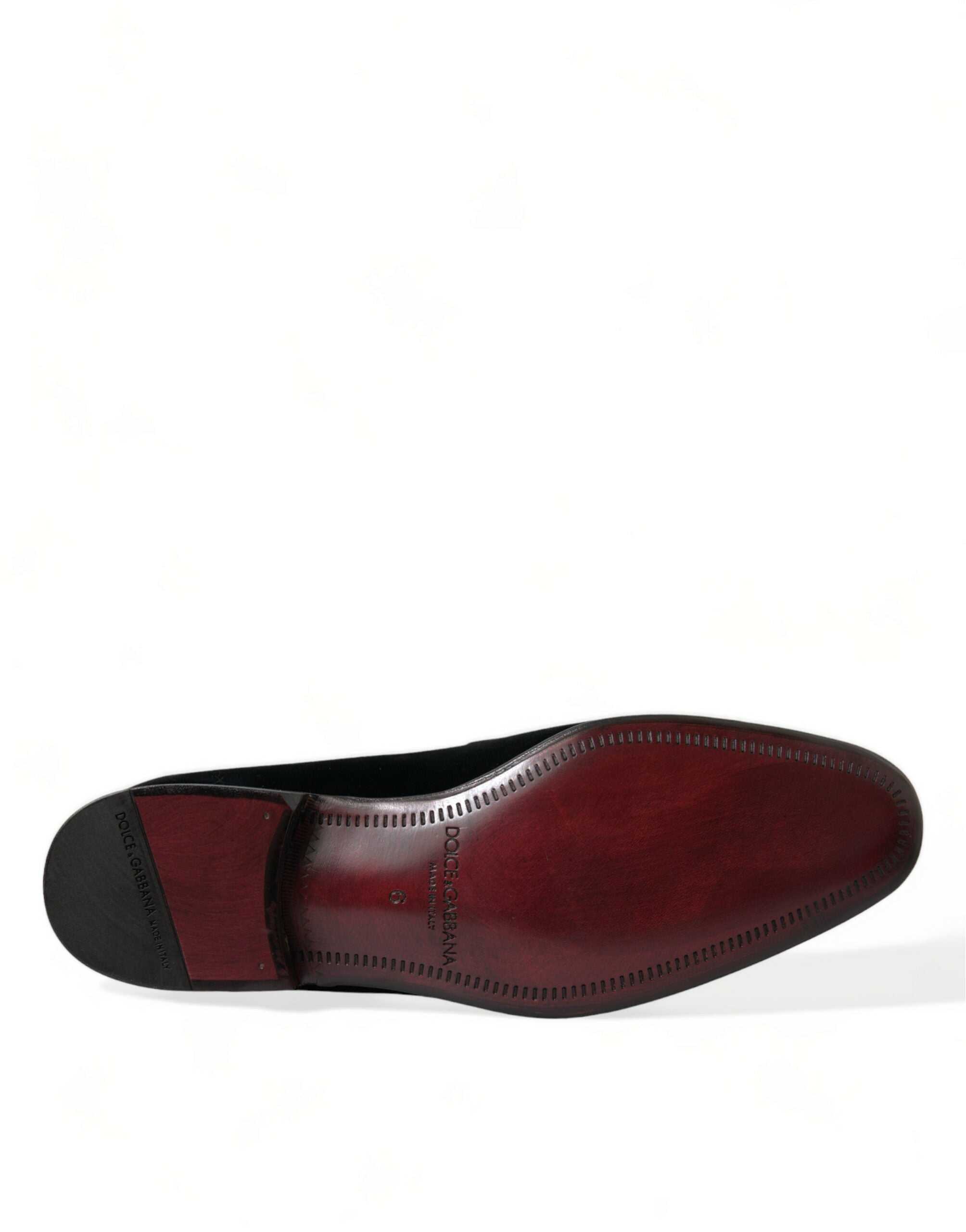 Dolce & Gabbana Black Velvet Loafers Formal Shoes-6