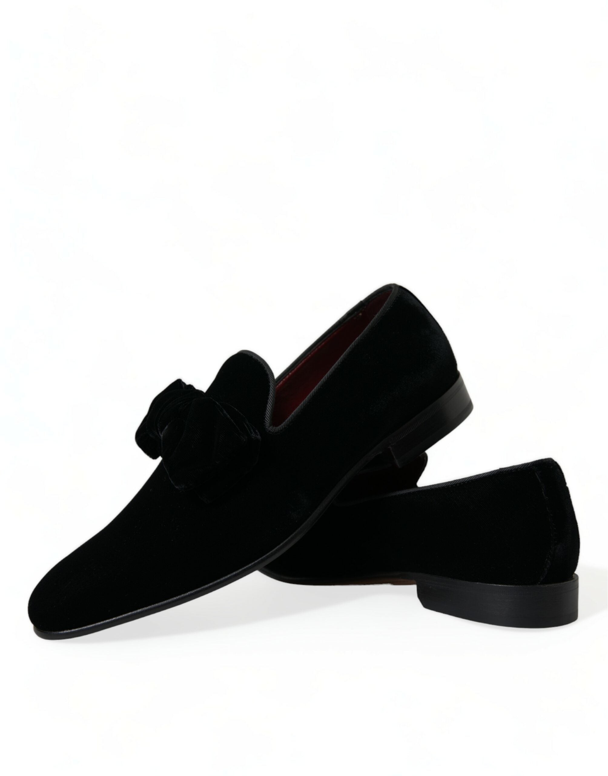 Dolce & Gabbana Black Velvet Loafers Formal Shoes-7