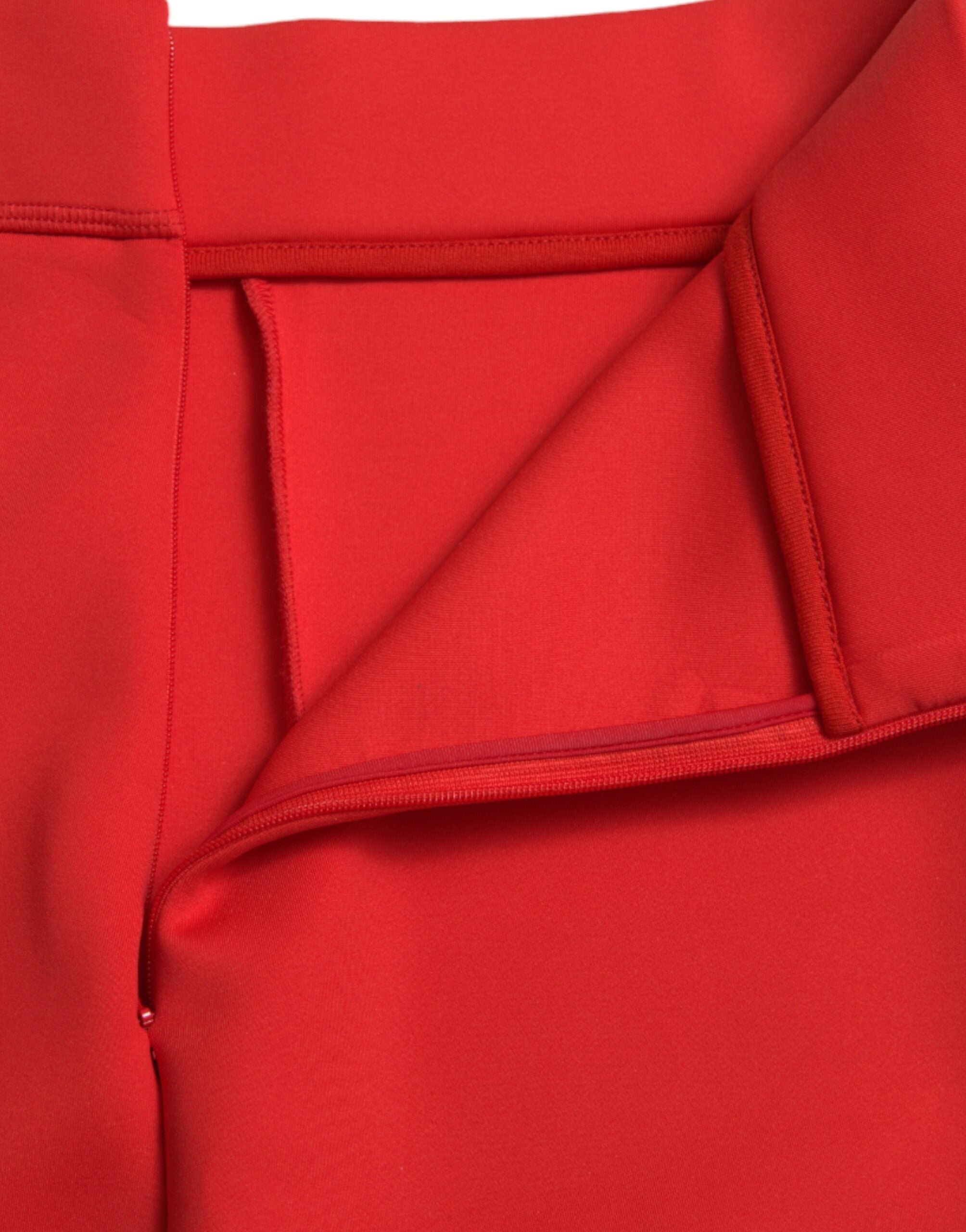 Dolce & Gabbana Red Nylon Stretch Slim Leggings Pants-5
