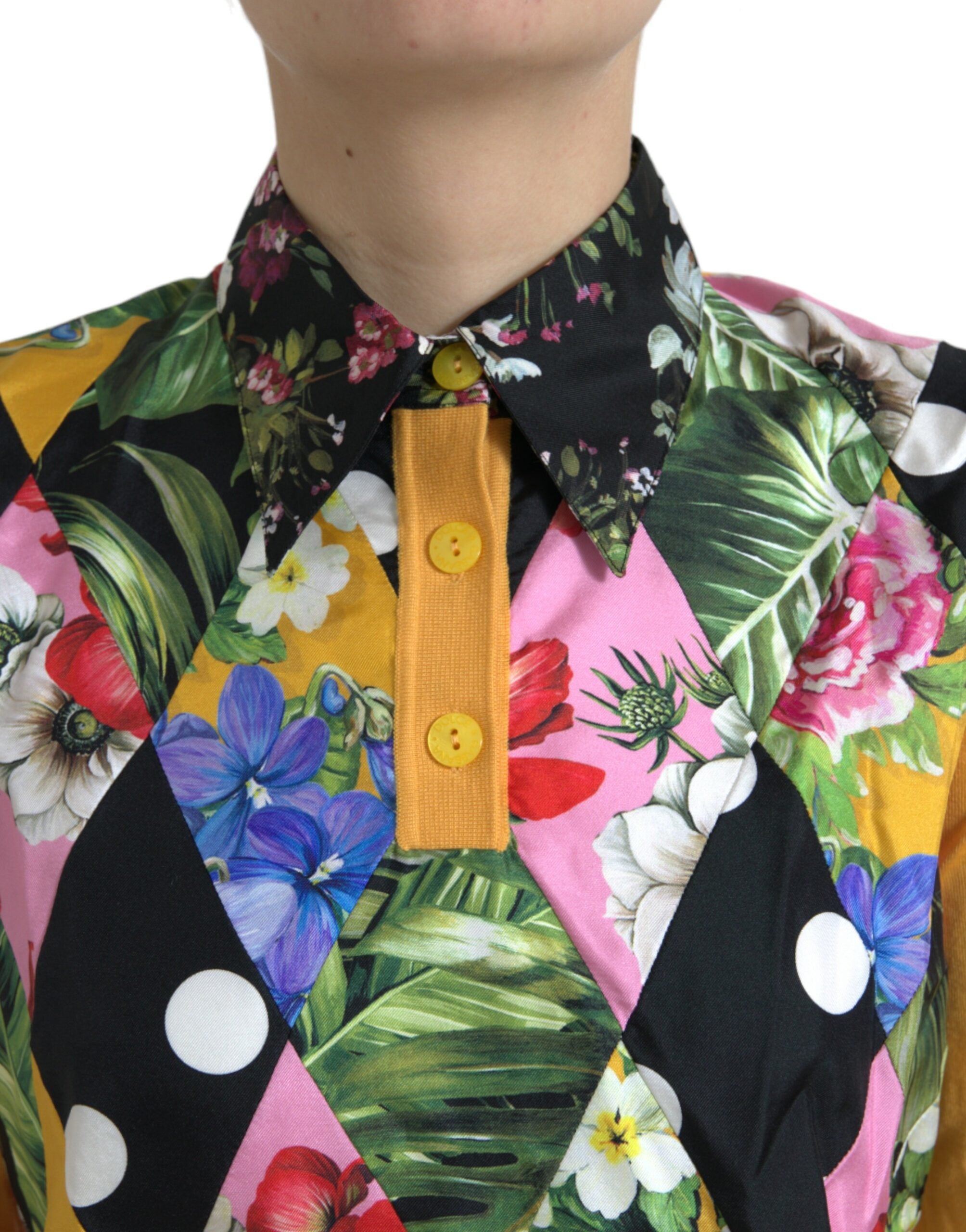 Dolce & Gabbana multicoloured patchwork Henley sweater in cashmere-5