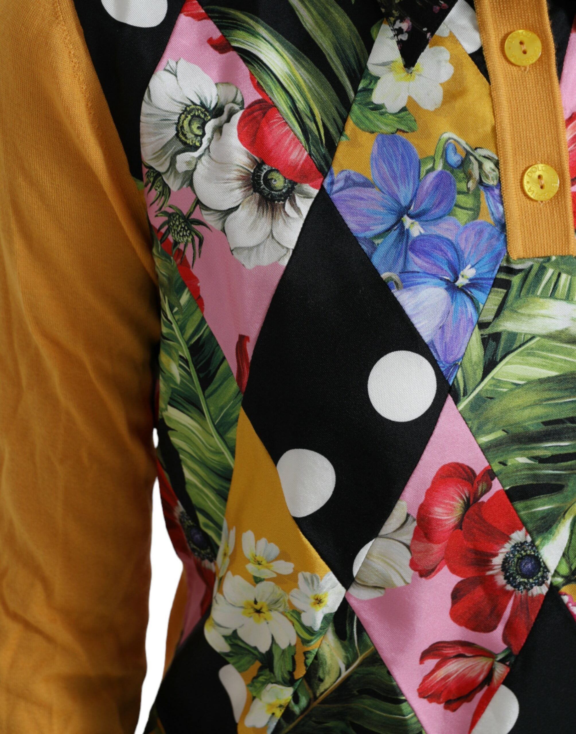 Dolce & Gabbana multicoloured patchwork Henley sweater in cashmere-6