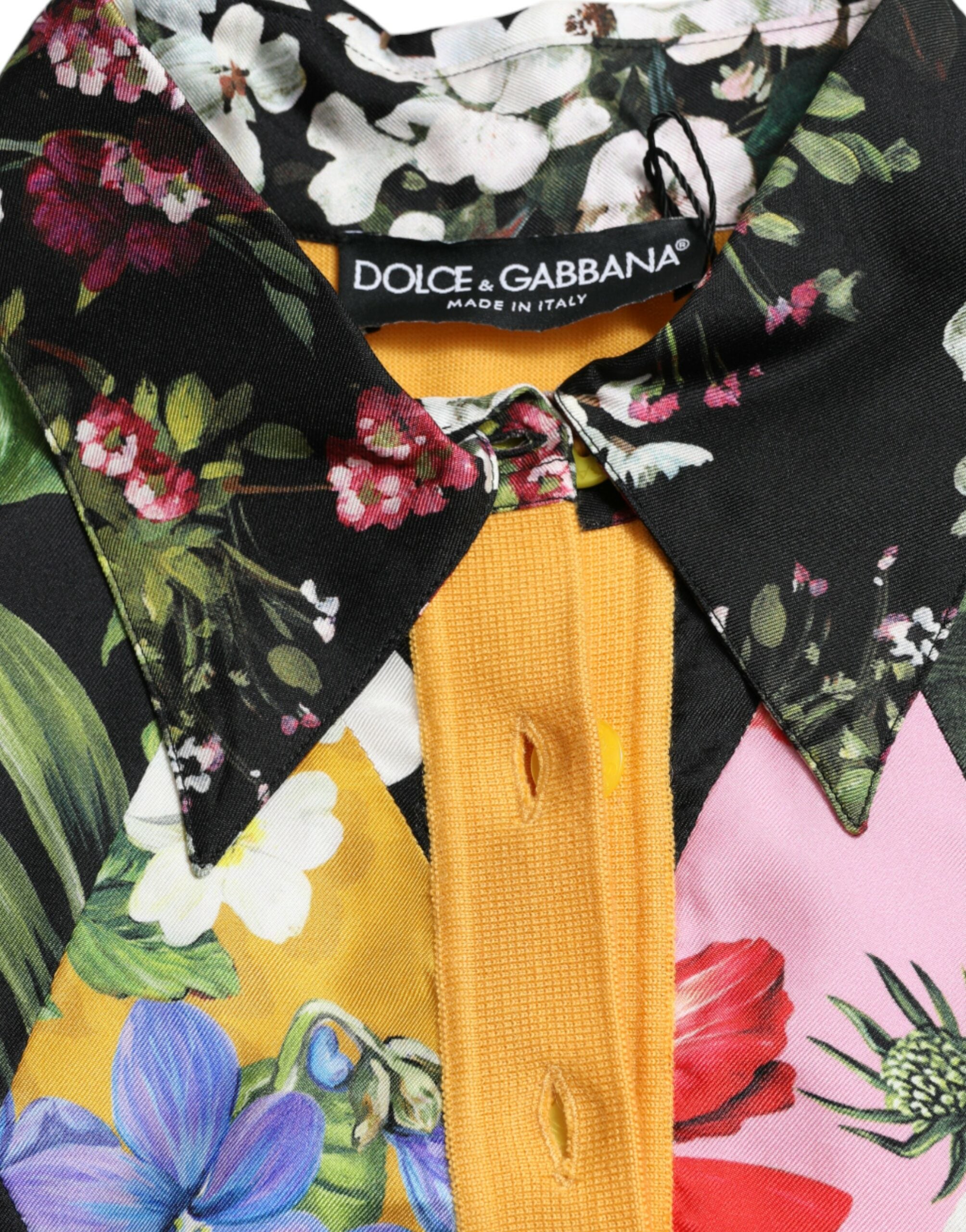 Dolce & Gabbana multicoloured patchwork Henley sweater in cashmere-8