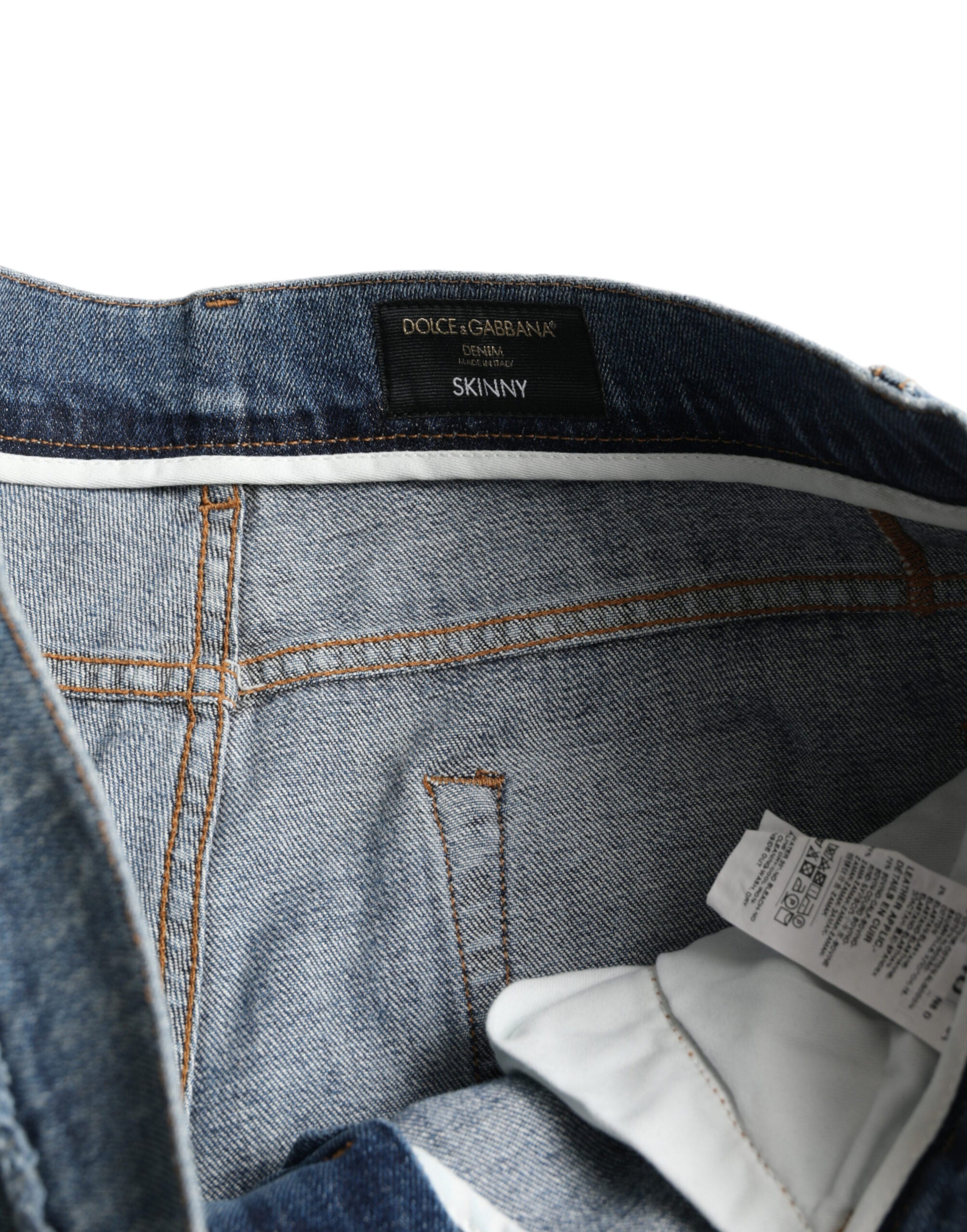 Dolce & Gabbana Blue Wash Skinny Cotton Stretch Denim Jeans-4
