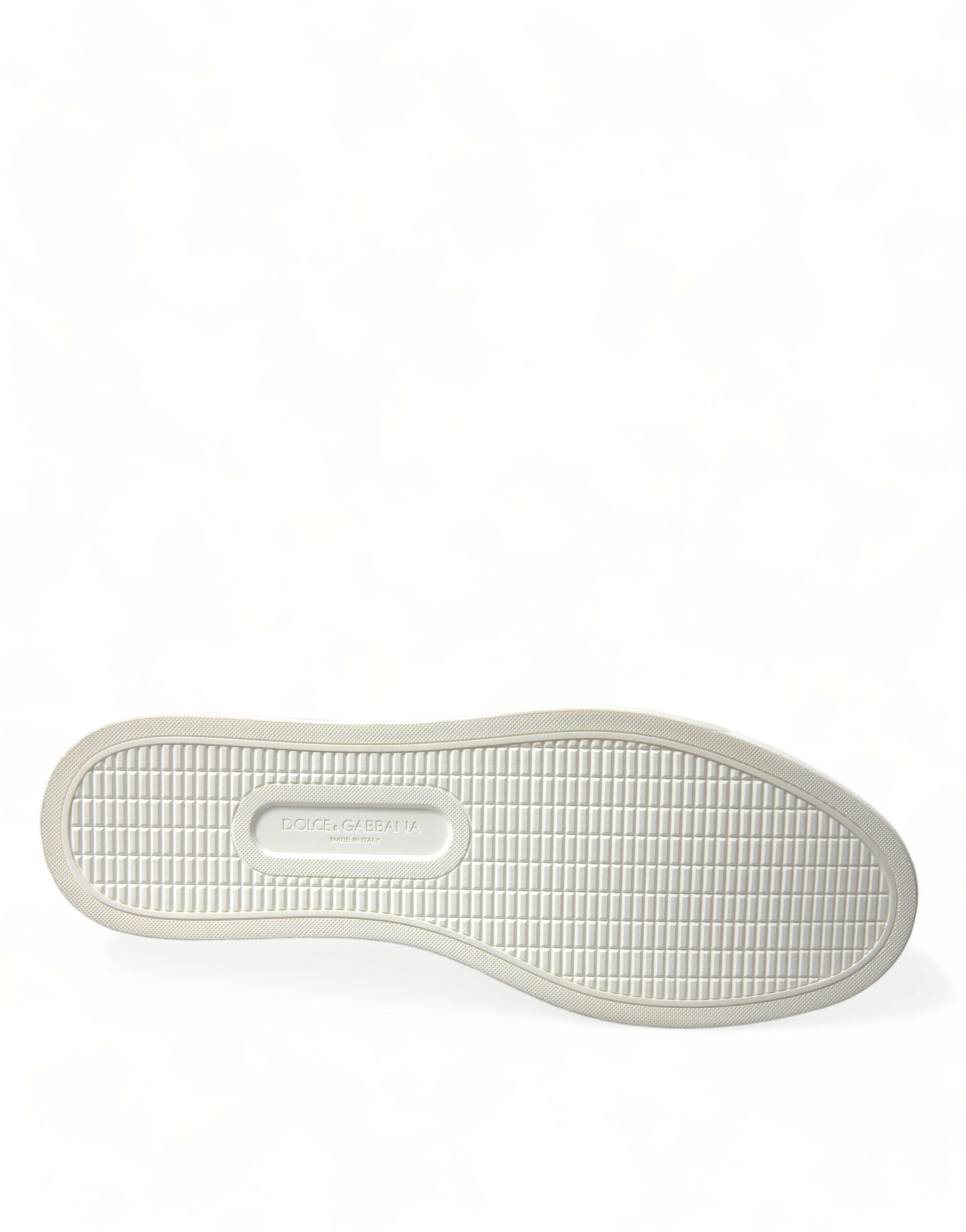Dolce & Gabbana White Bordeaux Leather Logo Low Top Sneakers Shoes-6