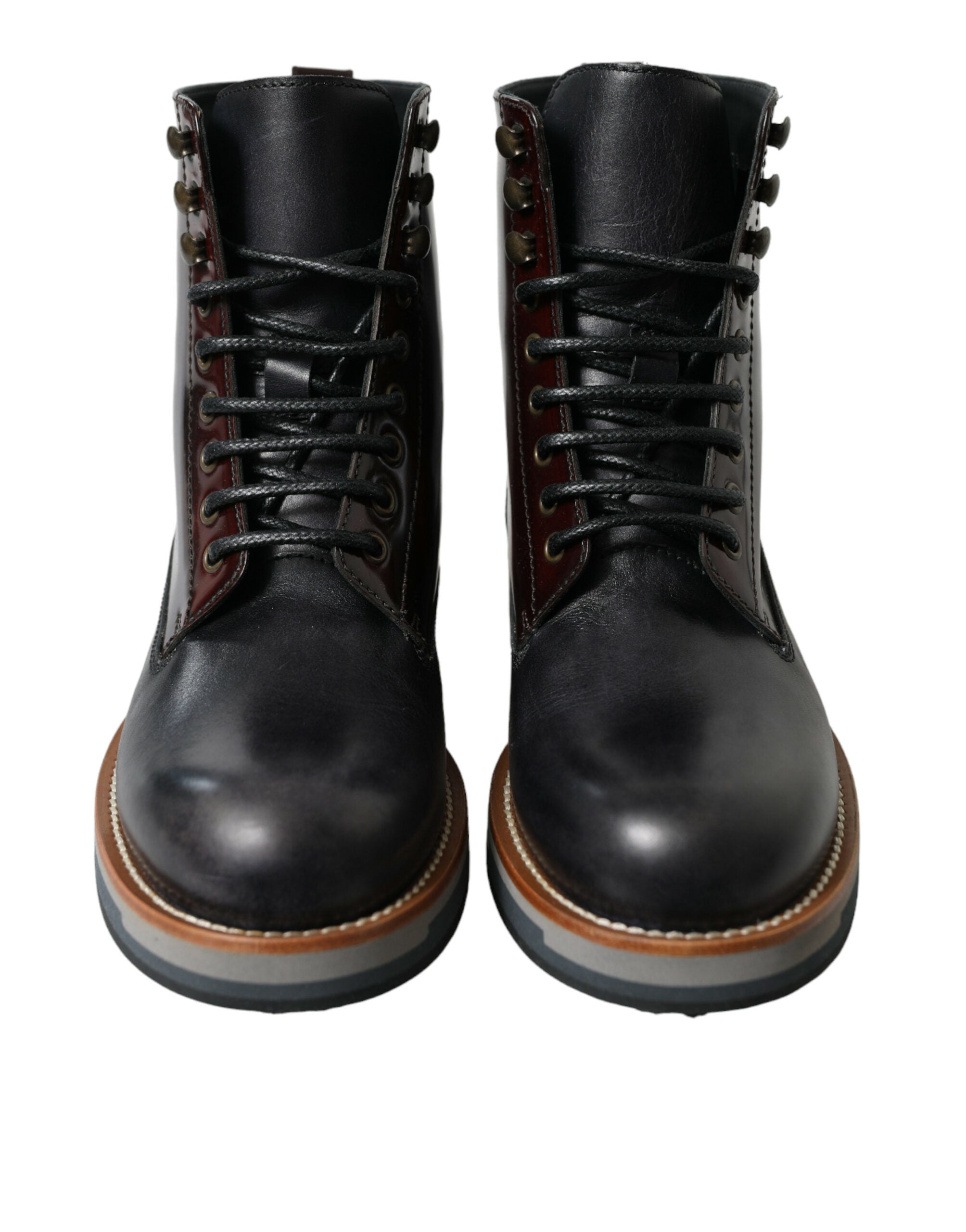 Botas militares de combate de cuero negro de Dolce & Gabbana-2