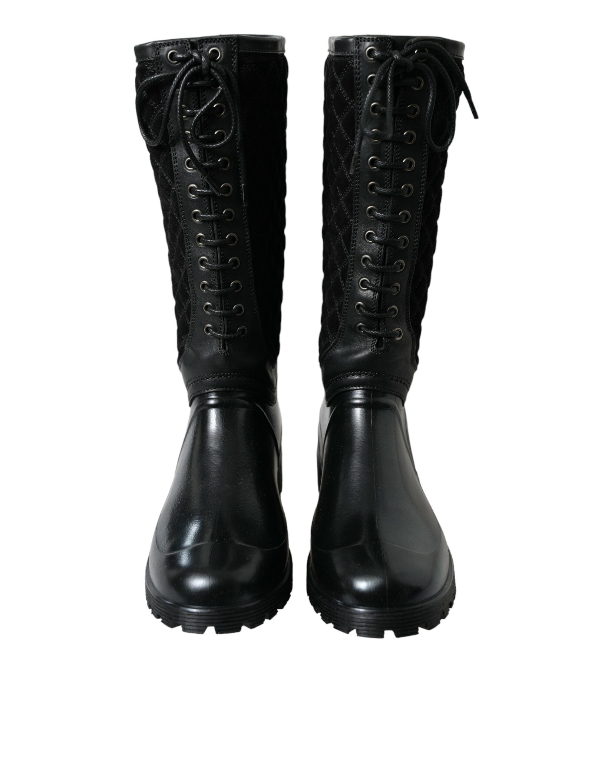Botas de lluvia de ante y goma negras Chioggia de Dolce & Gabbana-2