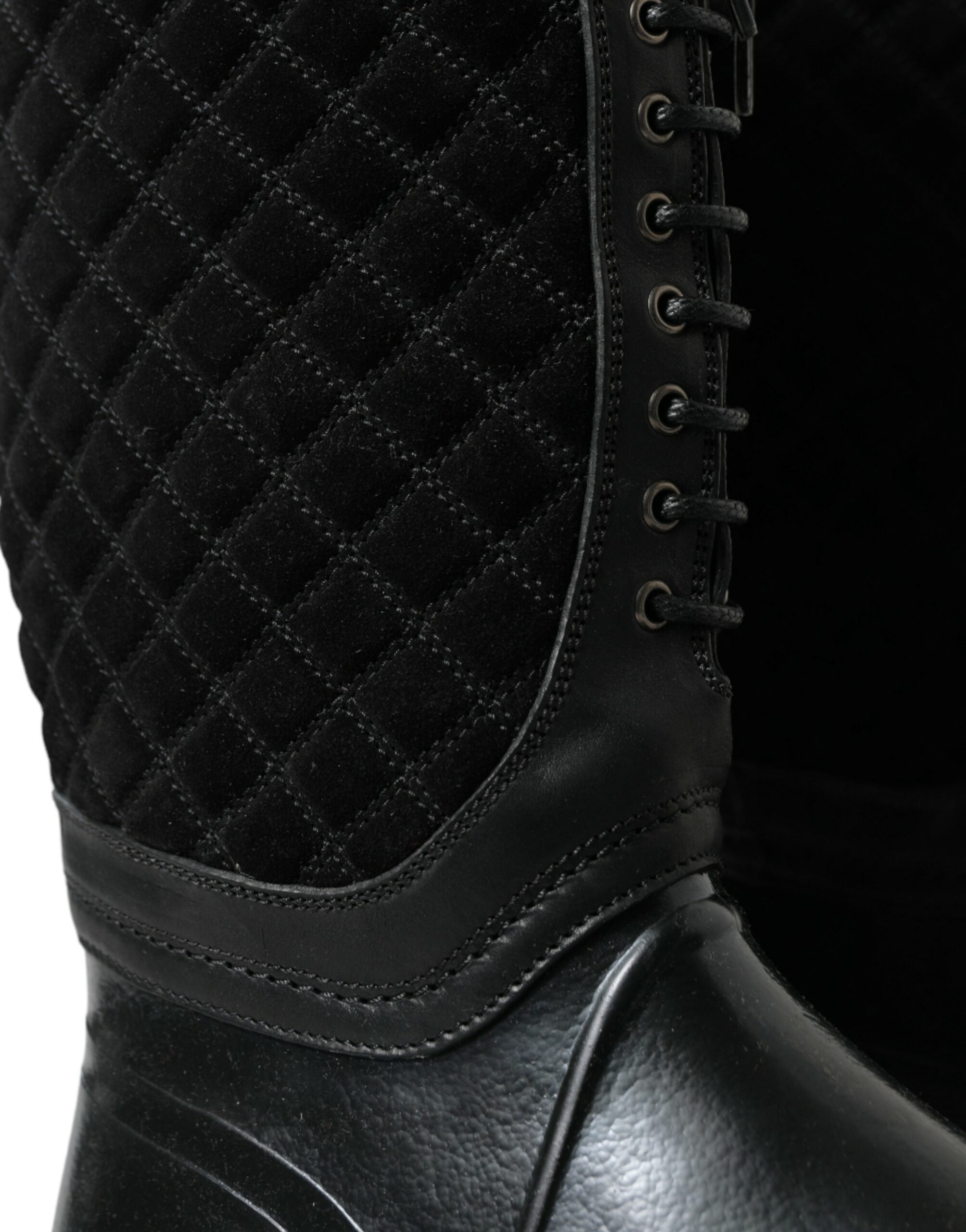 Botas de lluvia de ante y goma negras Chioggia de Dolce & Gabbana-7