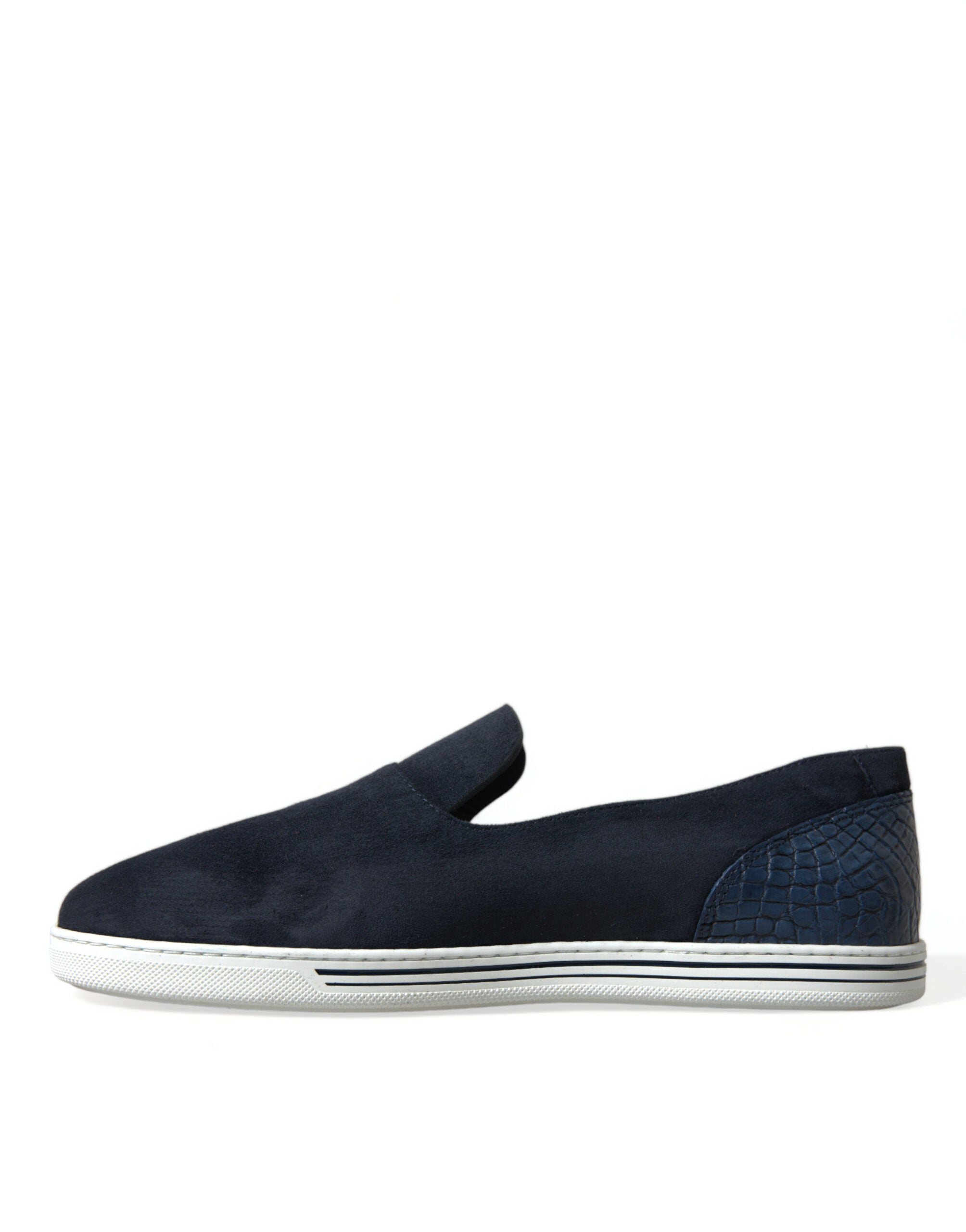 Dolce & Gabbana Blau Wildleder Kaiman Loafers Saint Tropez Schuhe-5