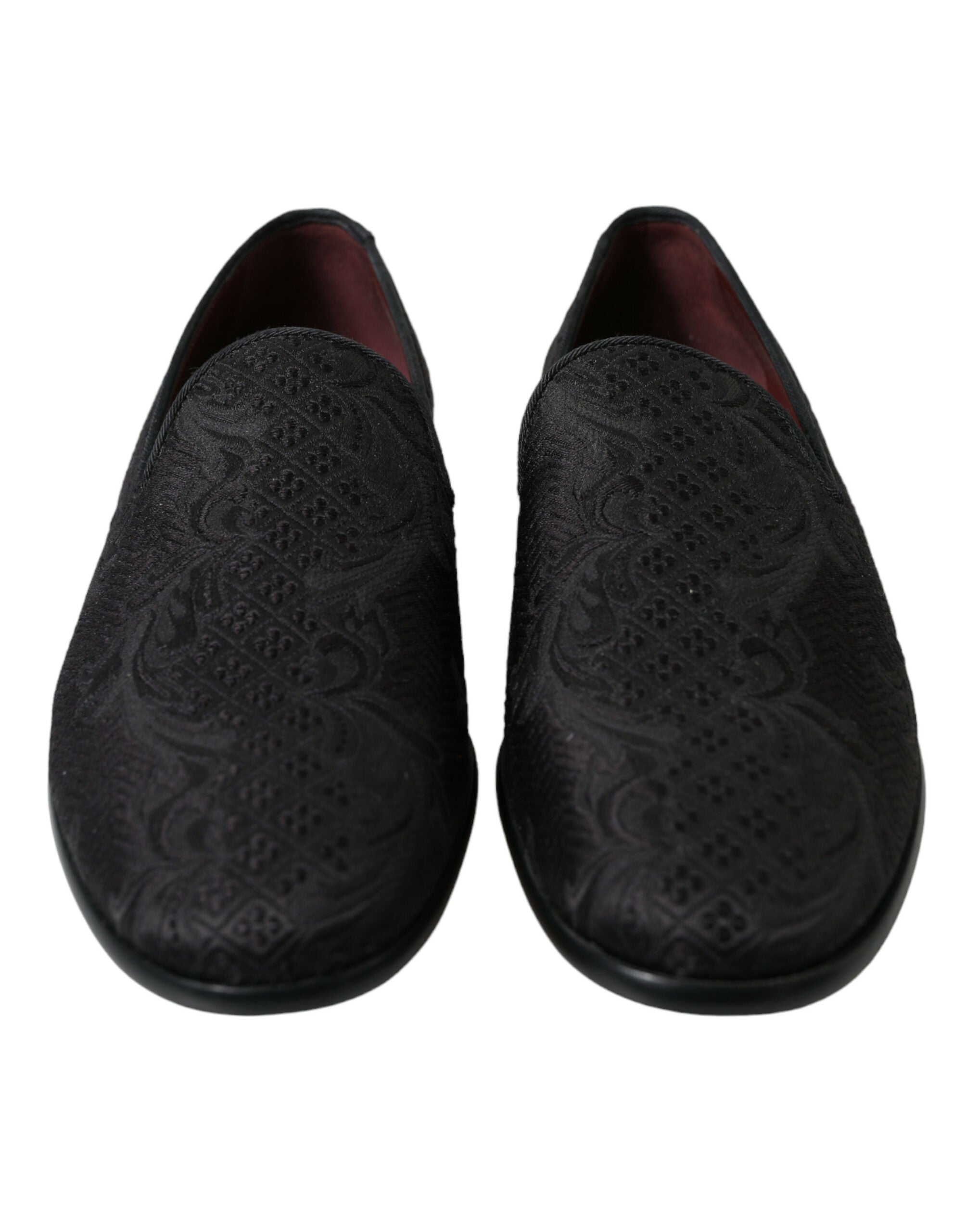 Zapatos de vestir tipo mocasín con brocado negro de Dolce & Gabbana para hombre-2