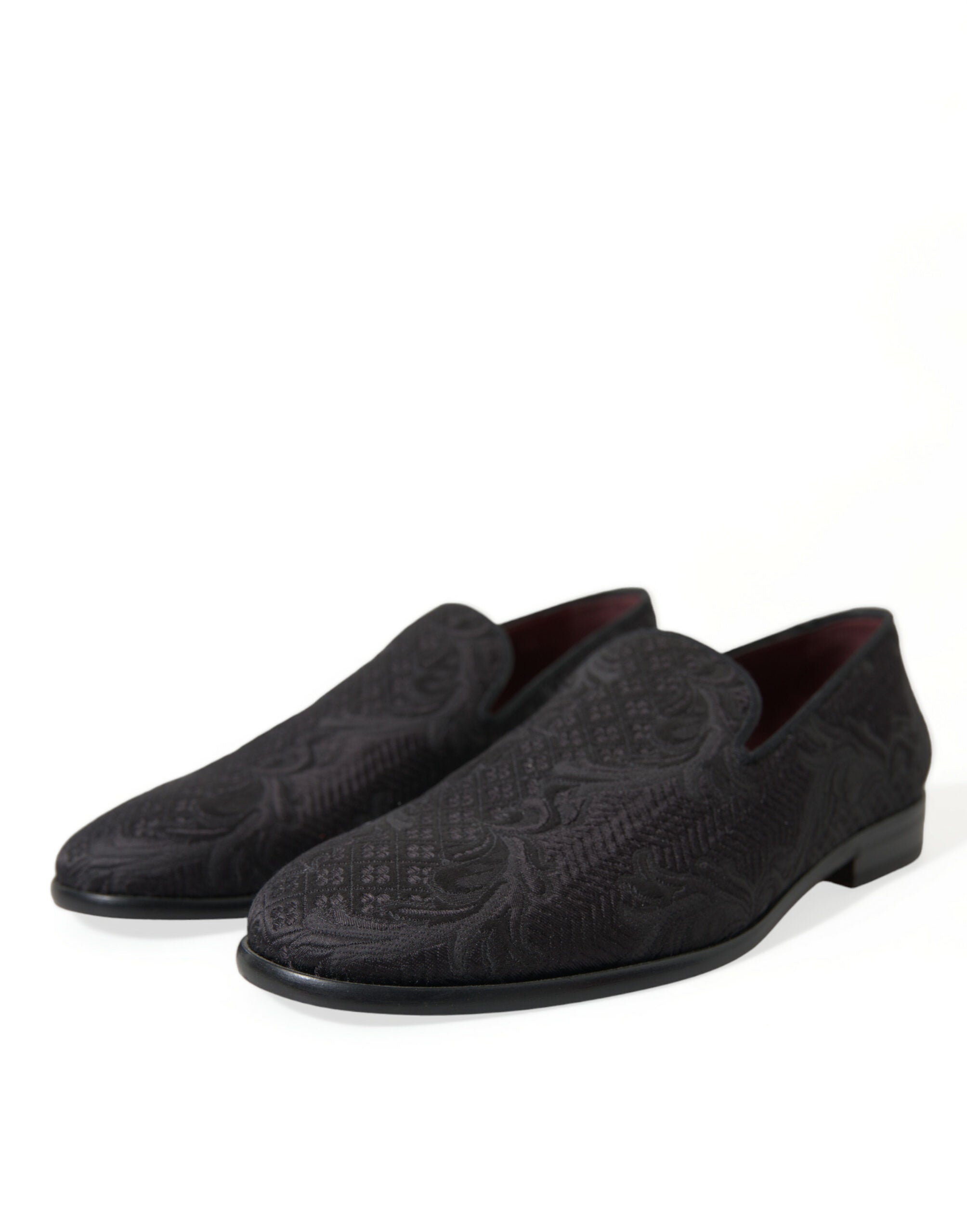 Zapatos de vestir tipo mocasín con brocado negro de Dolce & Gabbana para hombre-3